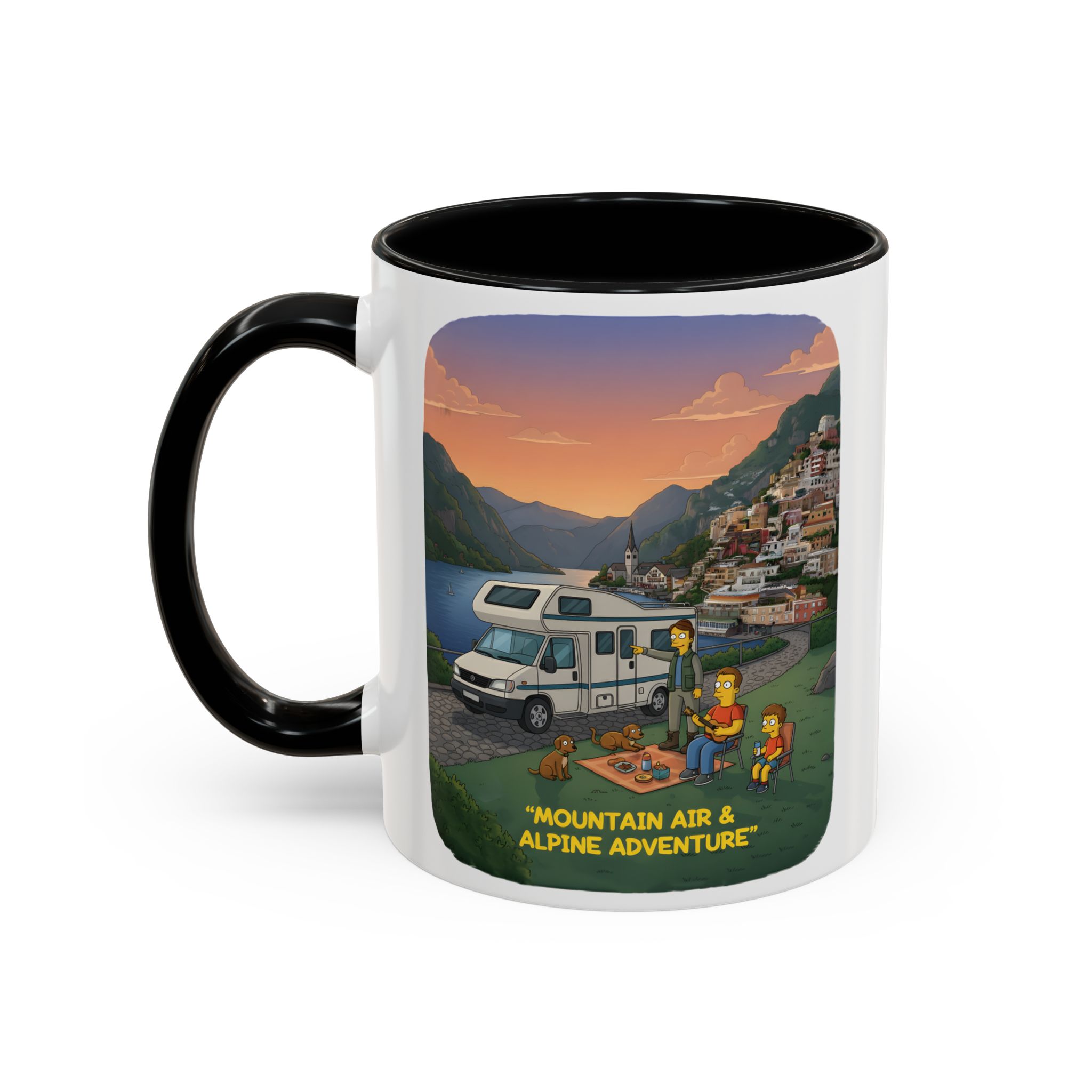 Accent Coffee Mug (11, 15oz) — "Mountain Air-Alpine Adventure" Design Sitcom-Line