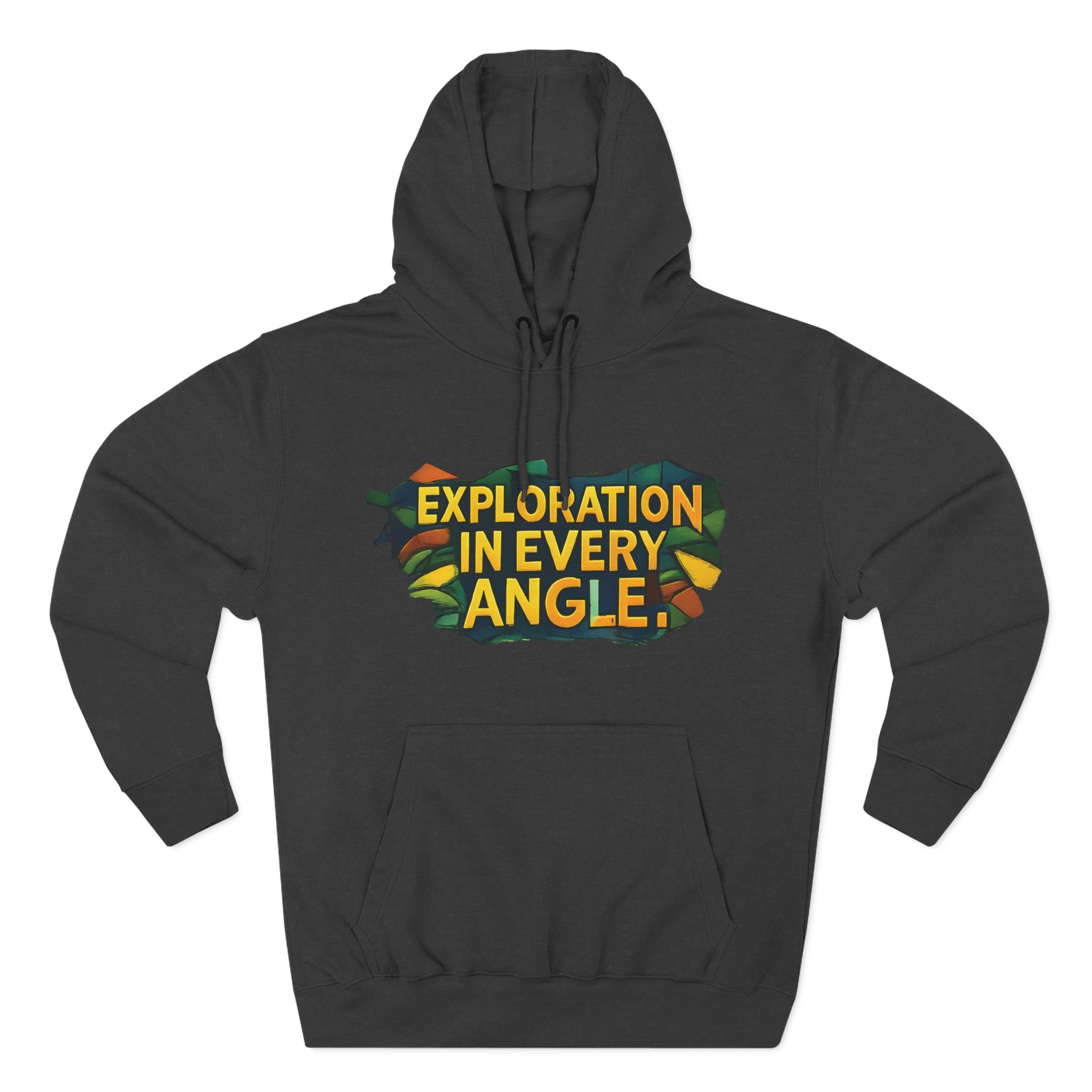 Three-Panel Fleece Hoodie - "Exploration In Every Angle" Design Cubic-Line