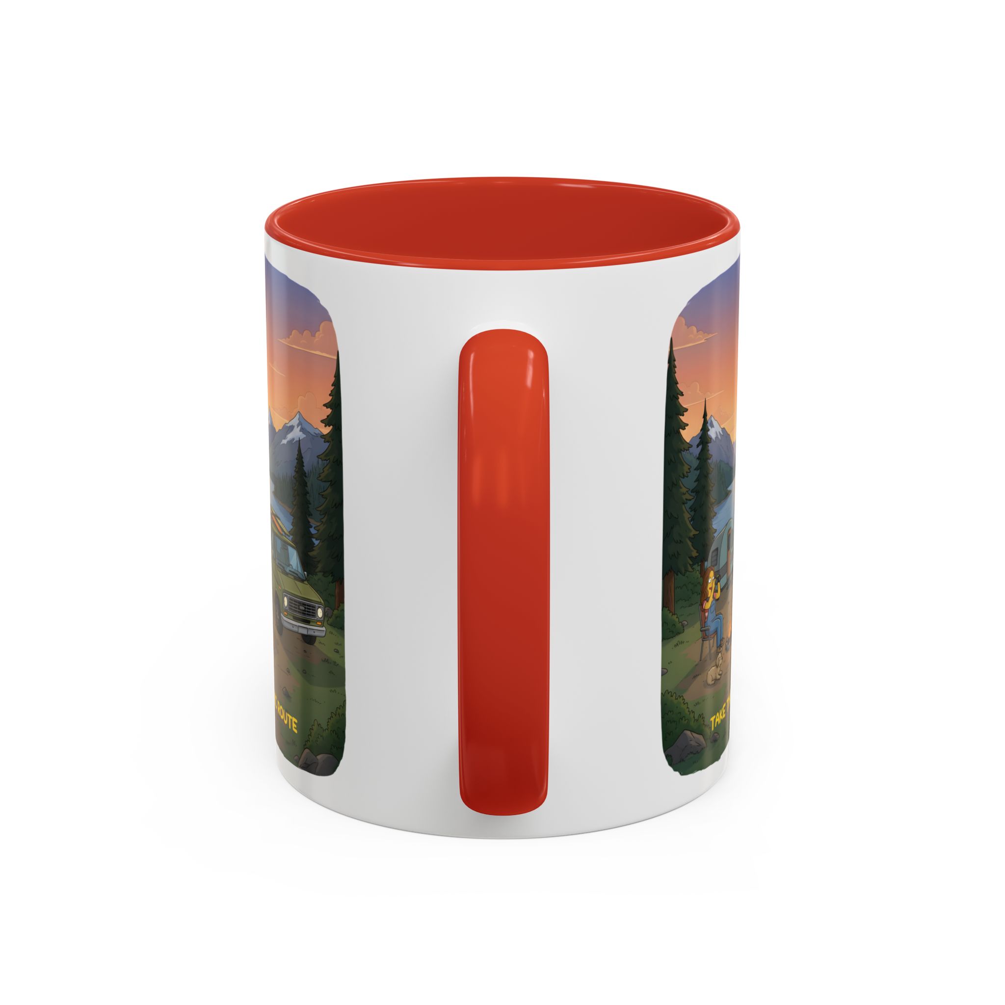 358723267692277858_2048.jpeg Accent Coffee Mug (11, 15oz) — "Take The Scenic Route" Design Sitcom-Line