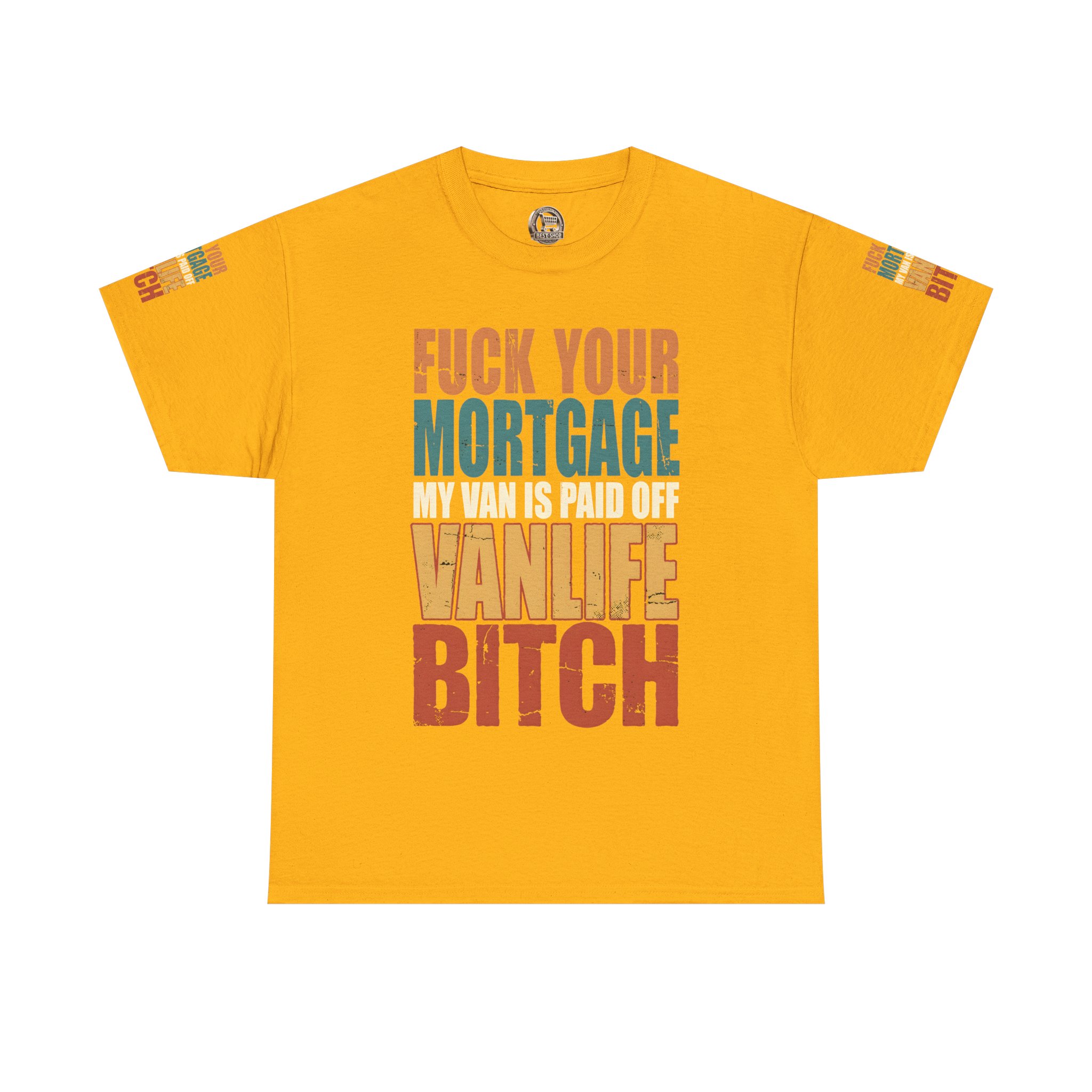 Unisex Heavy Cotton Tee — "Fuck Your Mortgage" Design F**K-Line