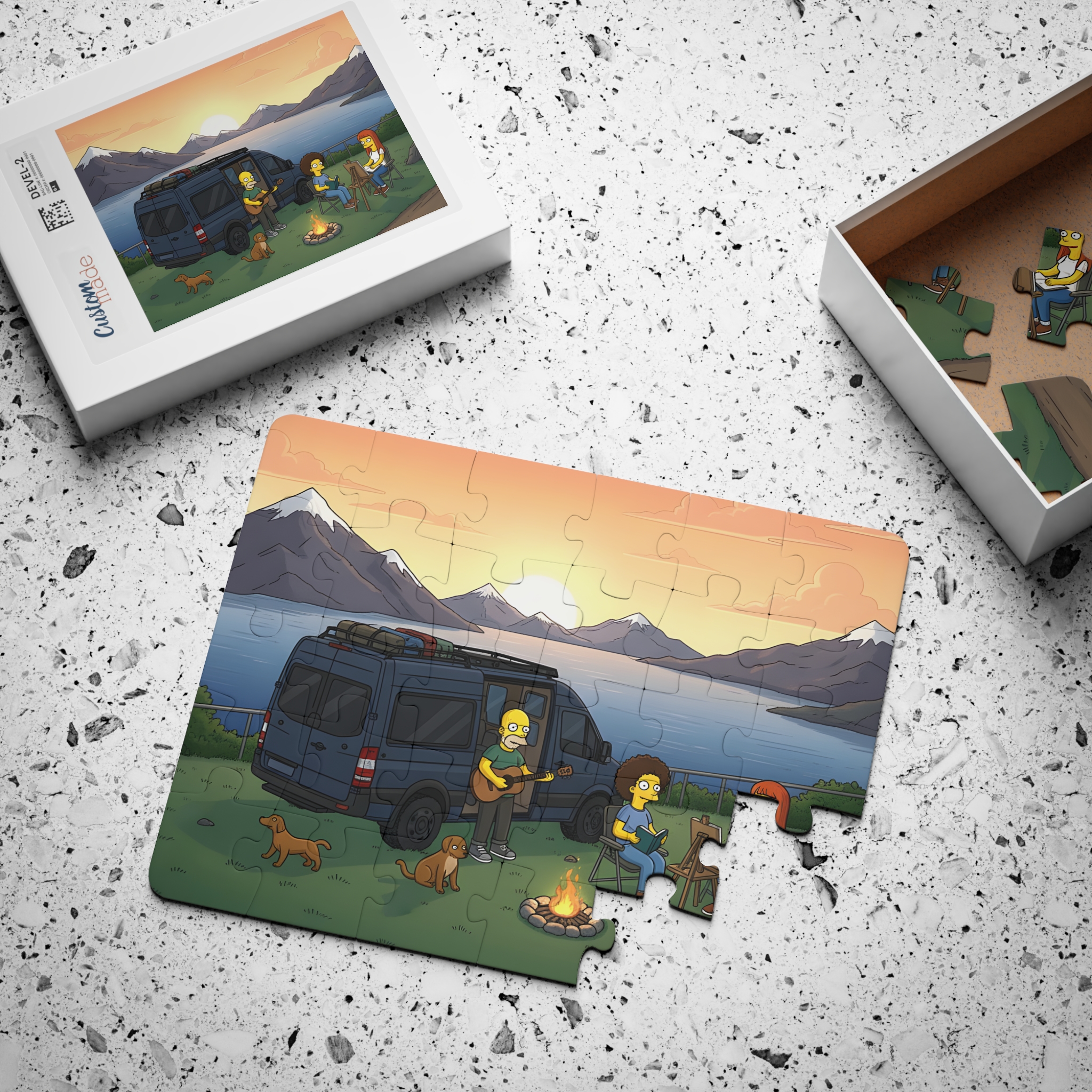 Kids' 30‑Piece Camping Puzzle — Family Van Camping Scene