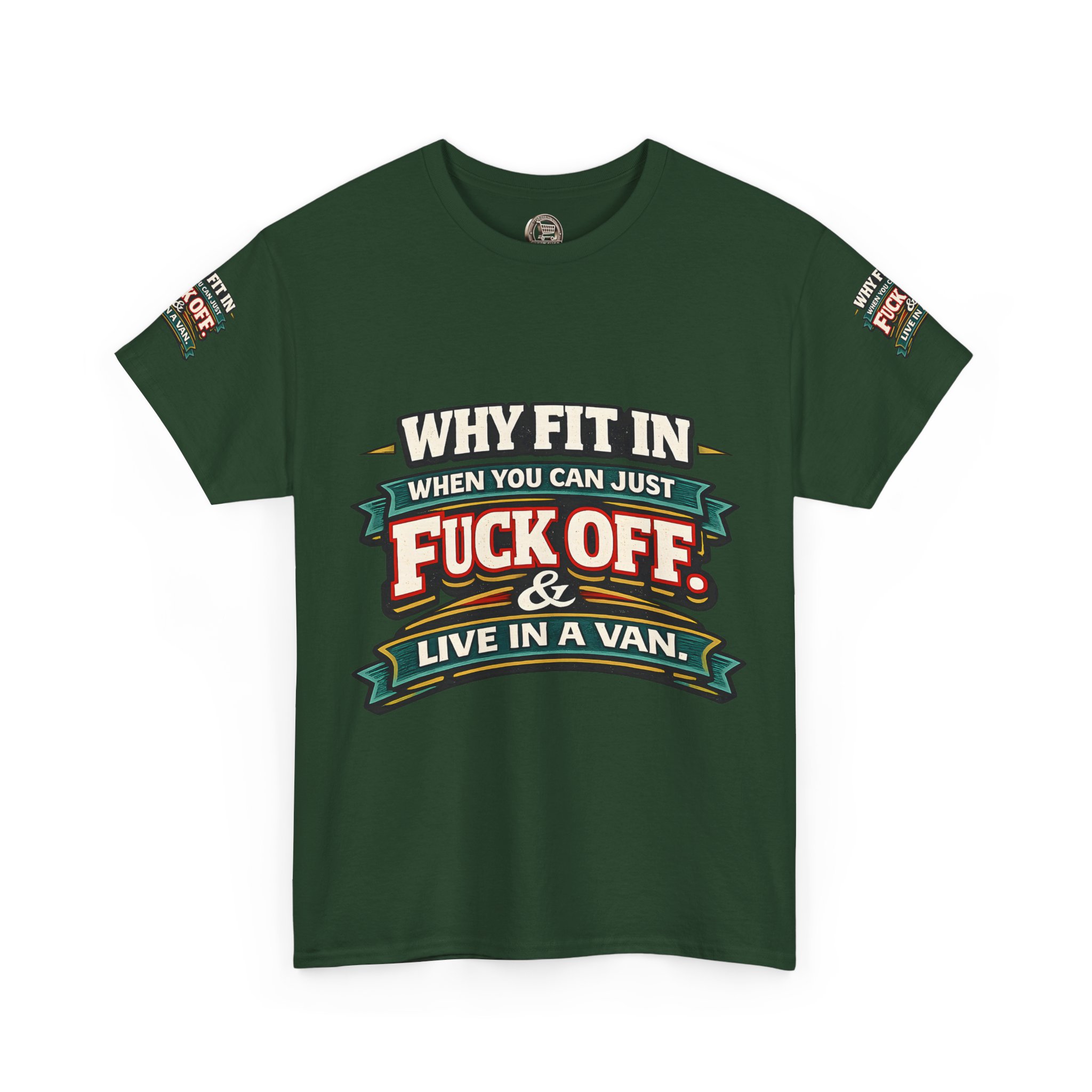 Unisex Heavy Cotton Tee — "Why Fit In" Design F**K-Line