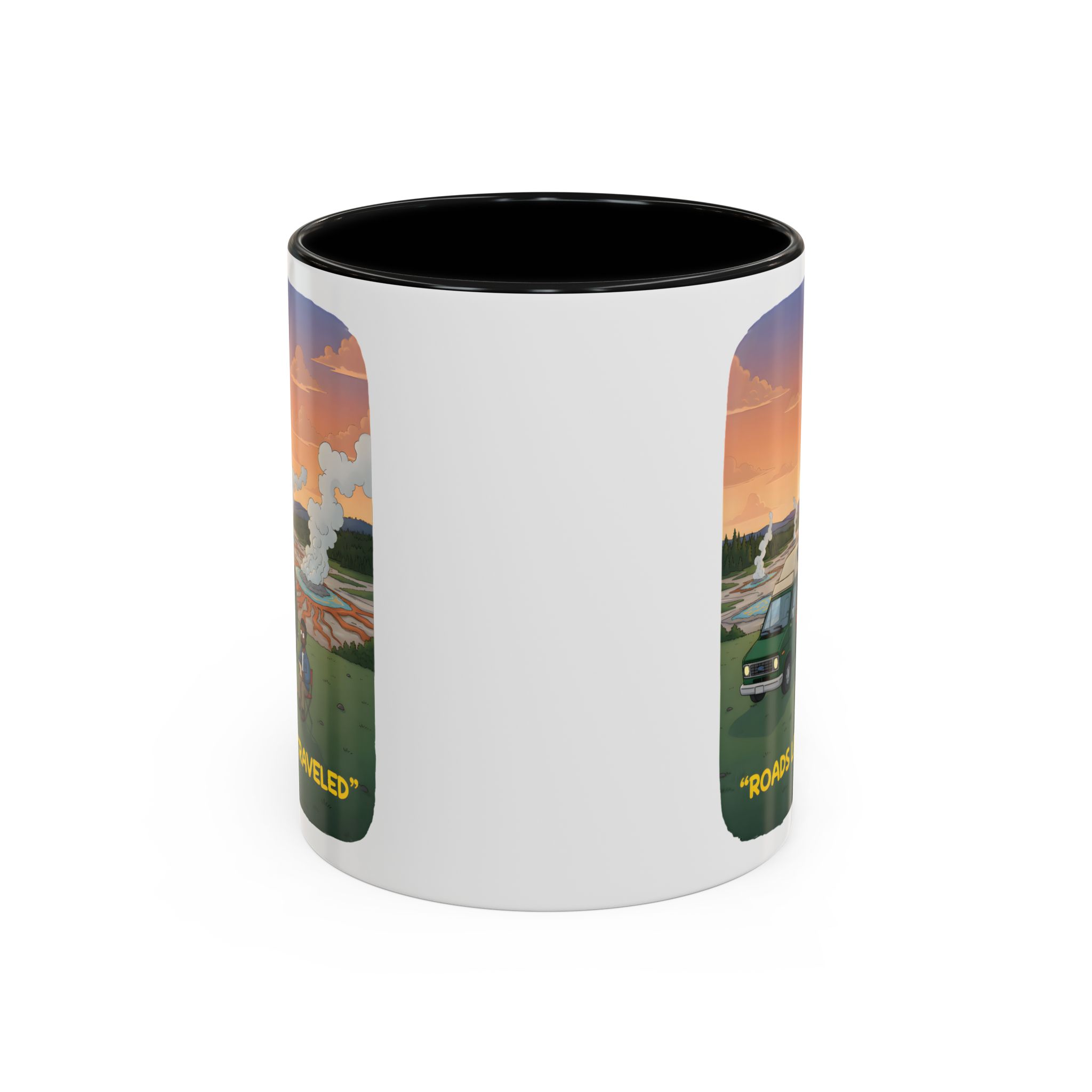 Accent Coffee Mug (11, 15oz) — "Roads Less Traveled" Design Sitcom-Line