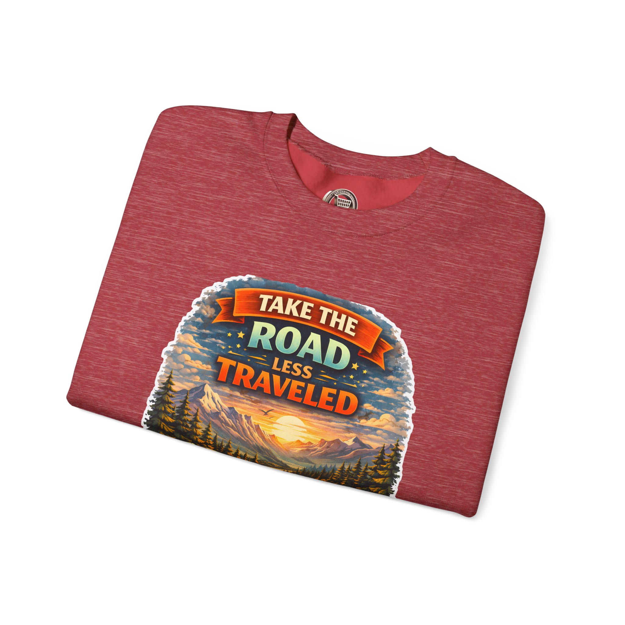 3594362582082476715_2048.jpeg Unisex Heavy Blend™ Crewneck Sweatshirt — "Take The Road Less Traveled" Design Scenic-Line