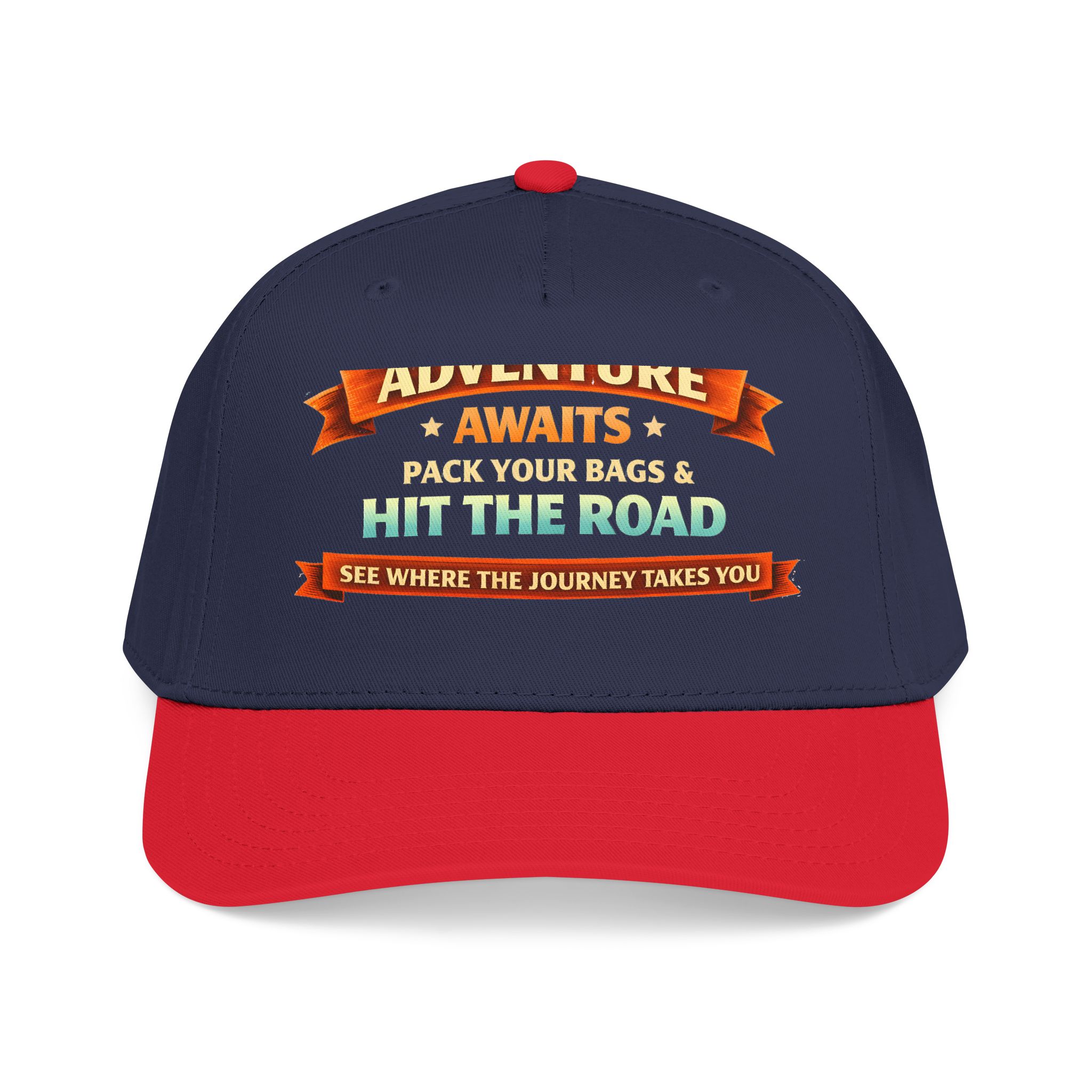 Baseball Cap - "Adventure Awaits-Pack Your Bags" Design Scenic-Line