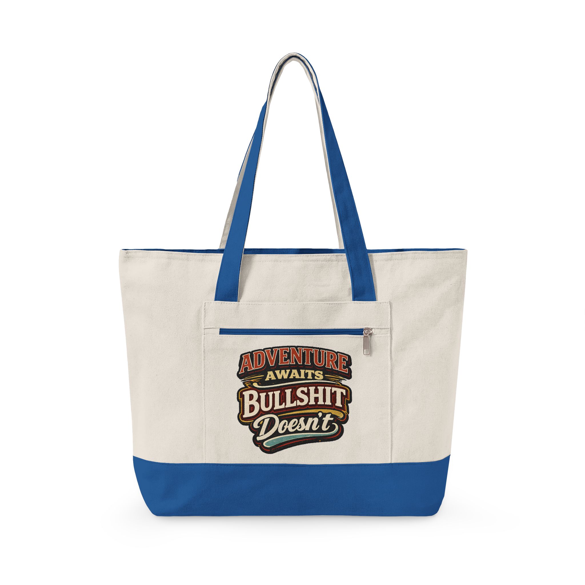 Zippered Canvas Tote — "Adventure Awaits" (Design F**K-Line)