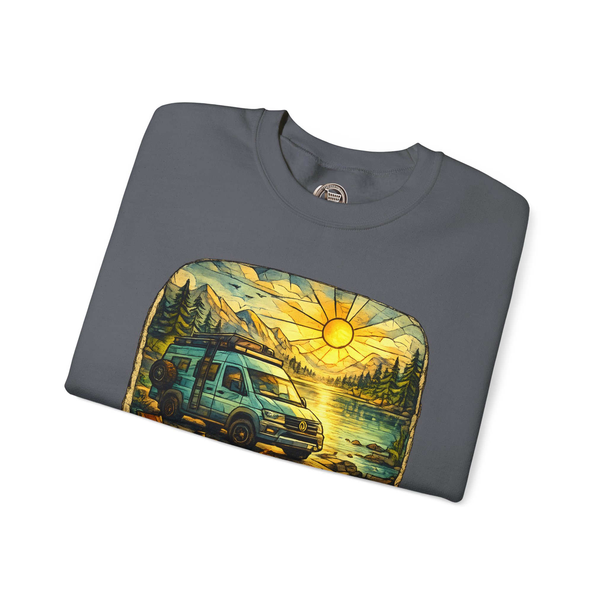 Unisex Heavy Blend™ Crewneck Sweatshirt — "Find Your Escape" Design Cubic-Line