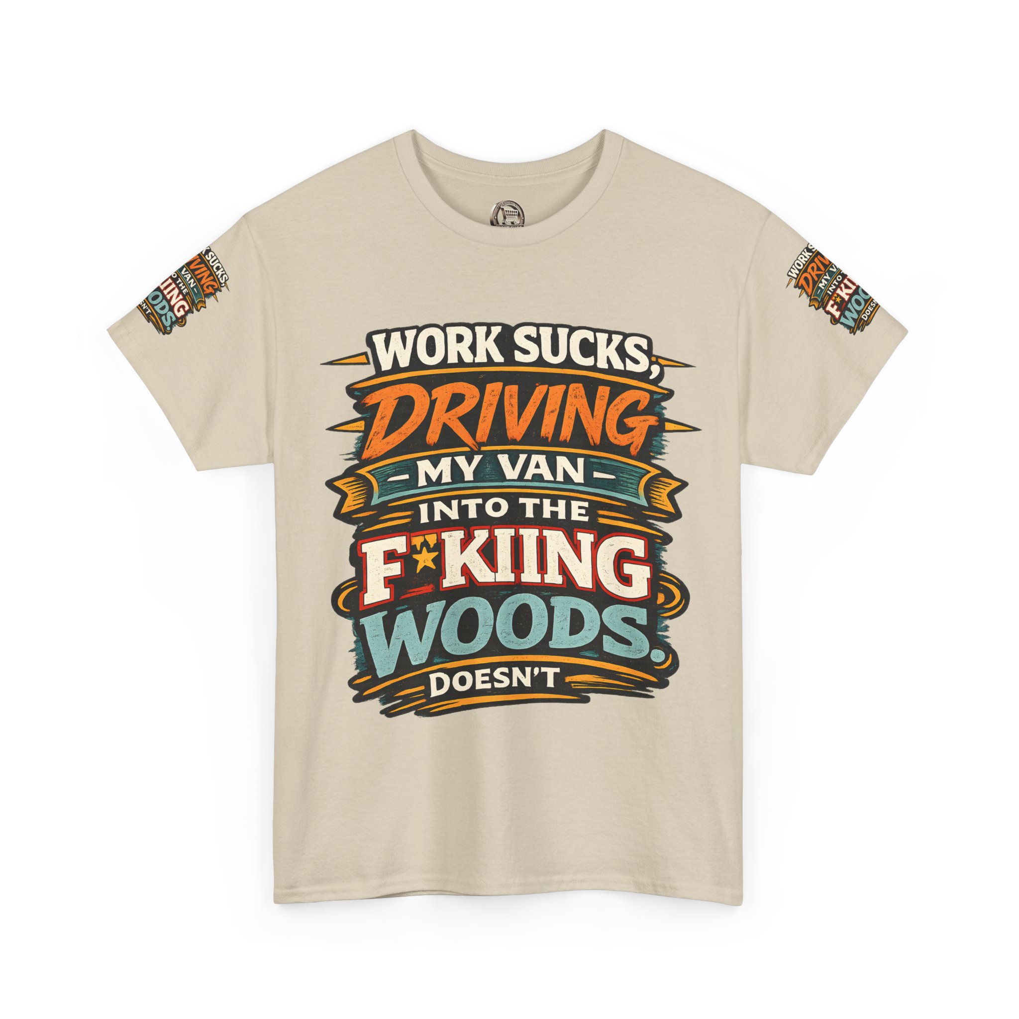 Unisex Heavy Cotton Tee — "Work Sucks" Design F**K-Line