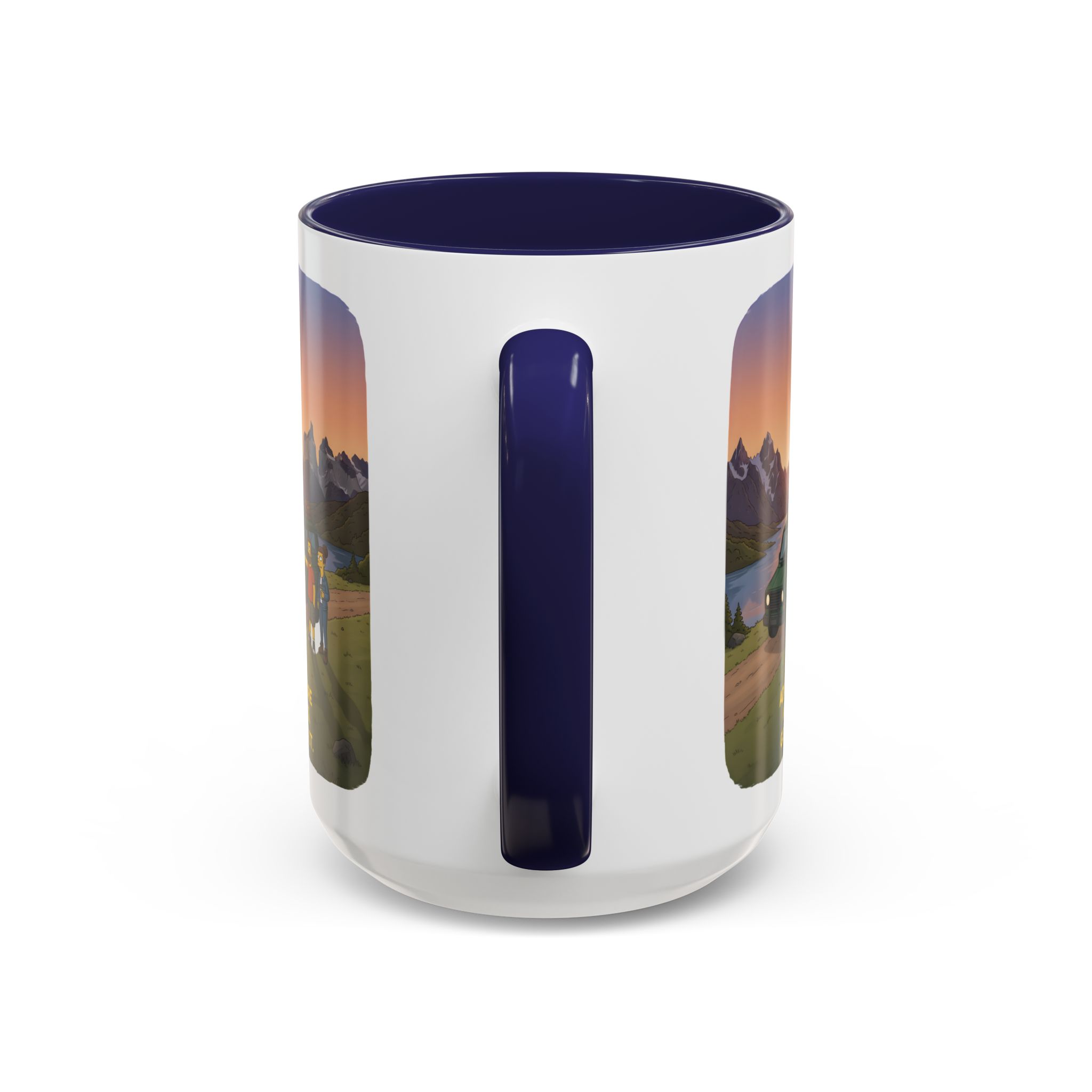 Accent Coffee Mug (11, 15oz) — "Adventure Awaits-Go Find It" Design Sitcom-Line