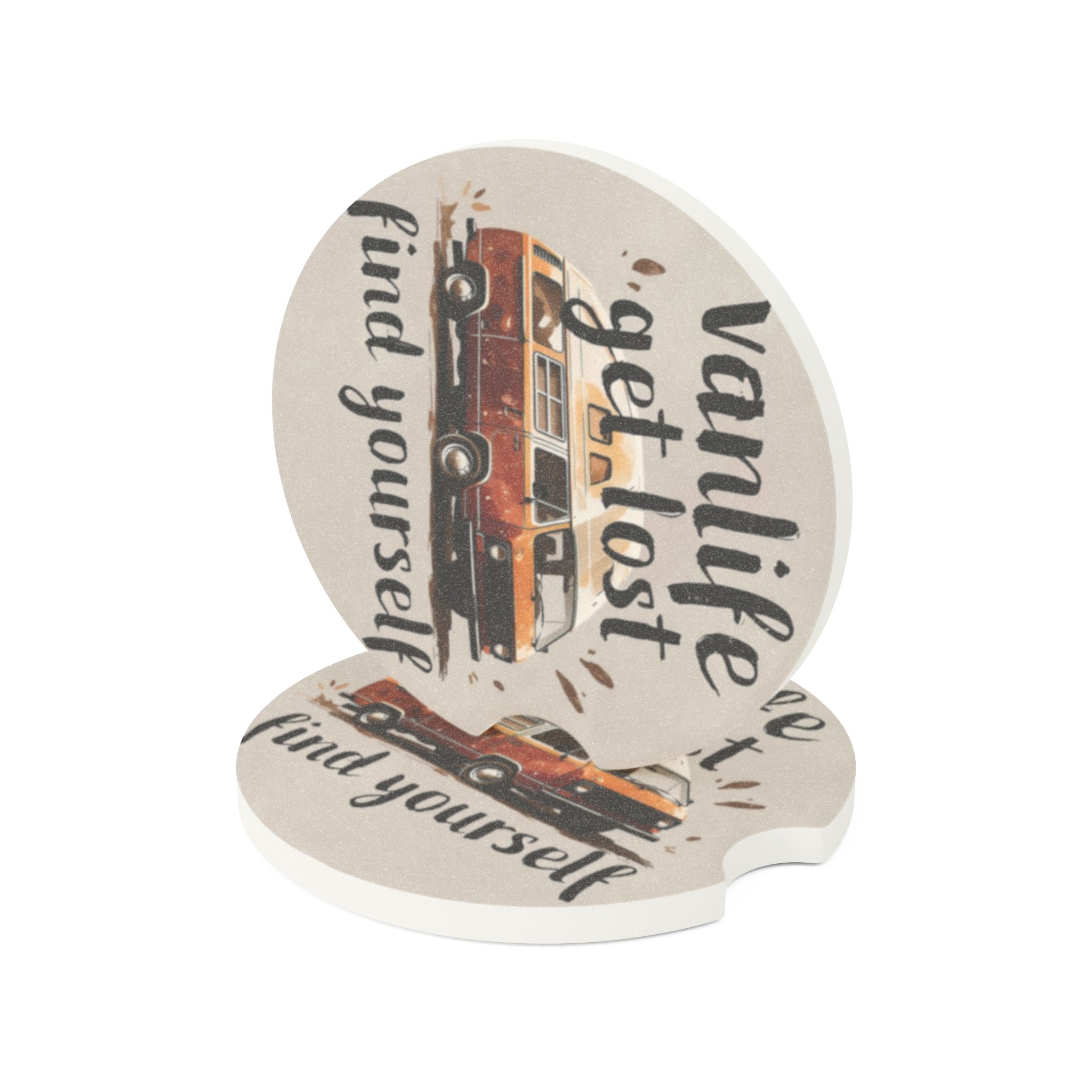 Soapstone Car Coaster – "Vanlife Get Lost"  Van Travel Coaster
