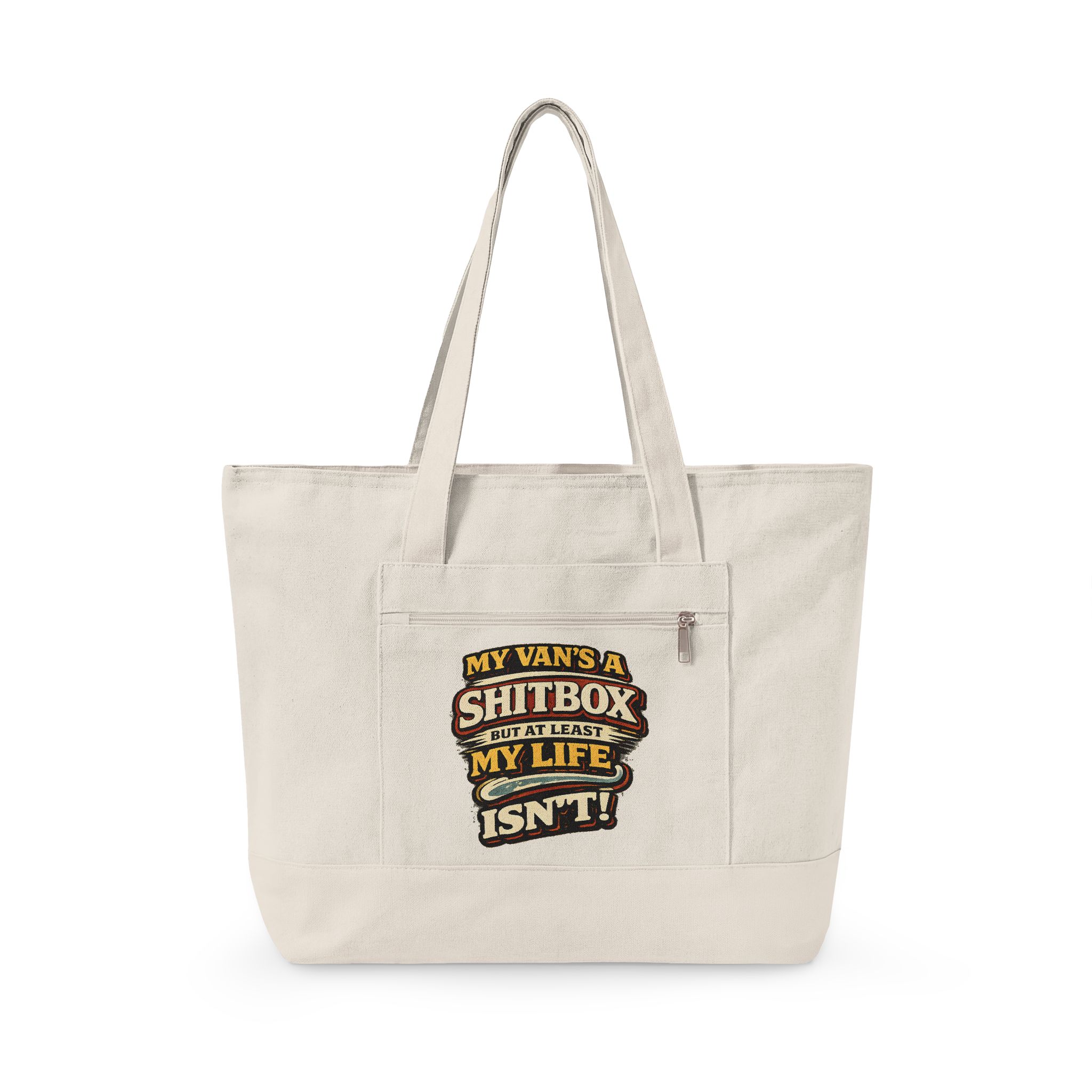 Zippered Canvas Tote — "My Vans A Shitbox" (Design F**K-Line)