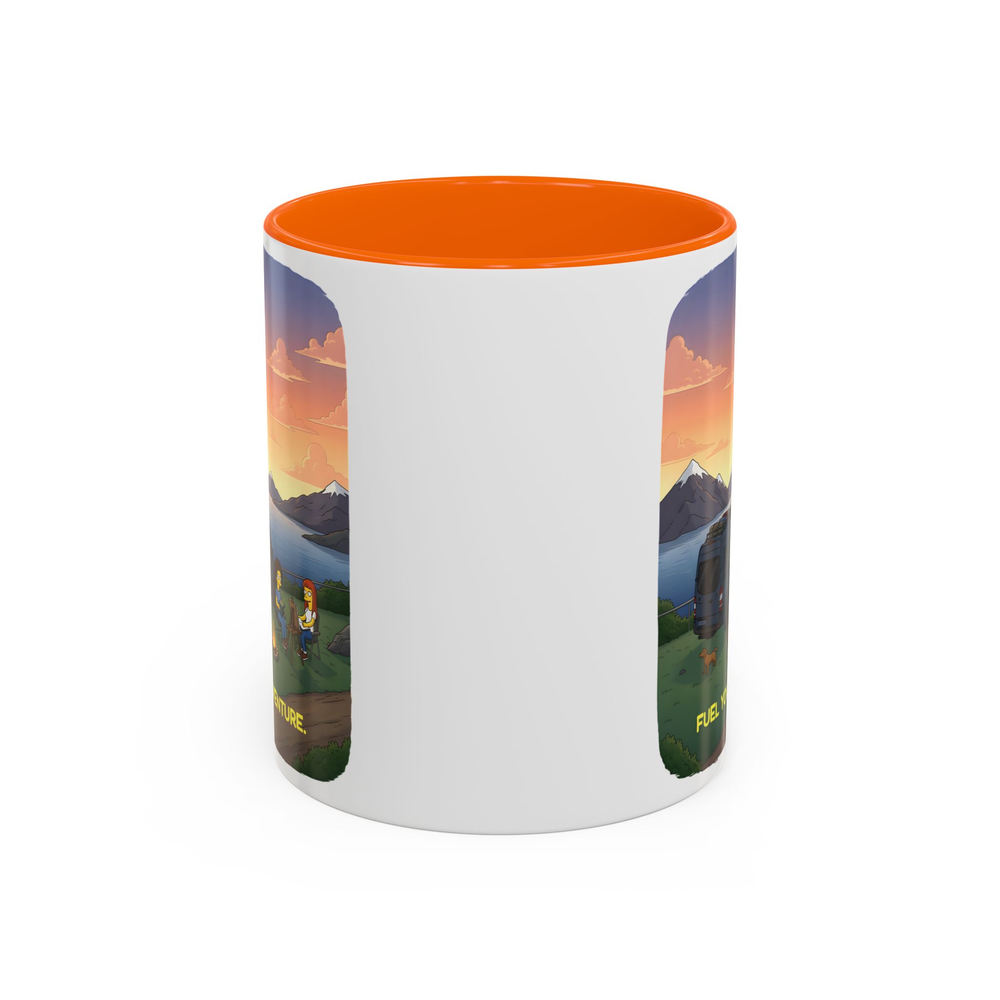 Accent Coffee Mug (11, 15oz) — "Fuel Your Adventure" Design Sitcom-Line