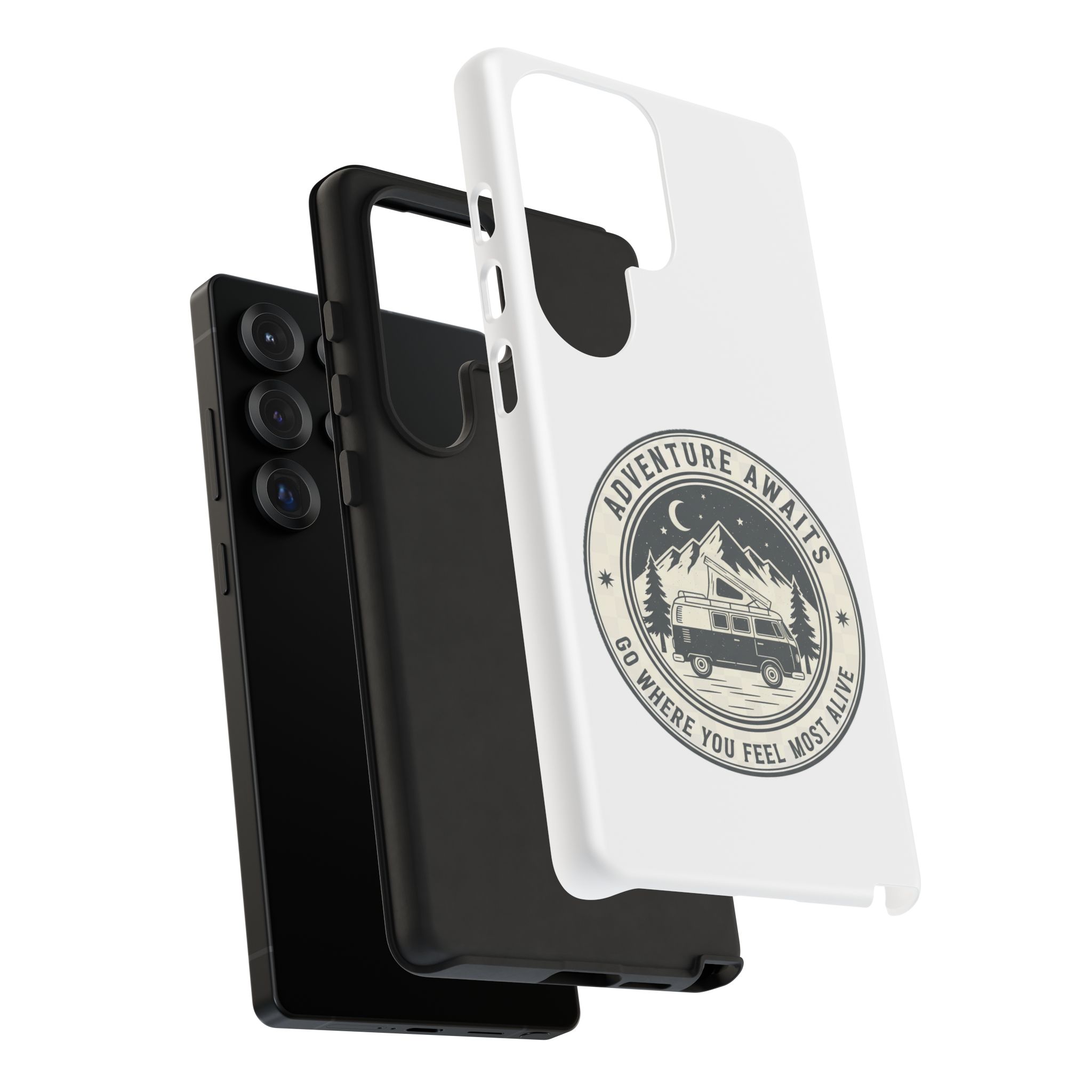 Phone Case — "Adventure Awaits-Go Where You Feel Most Alive" Camper Van Design