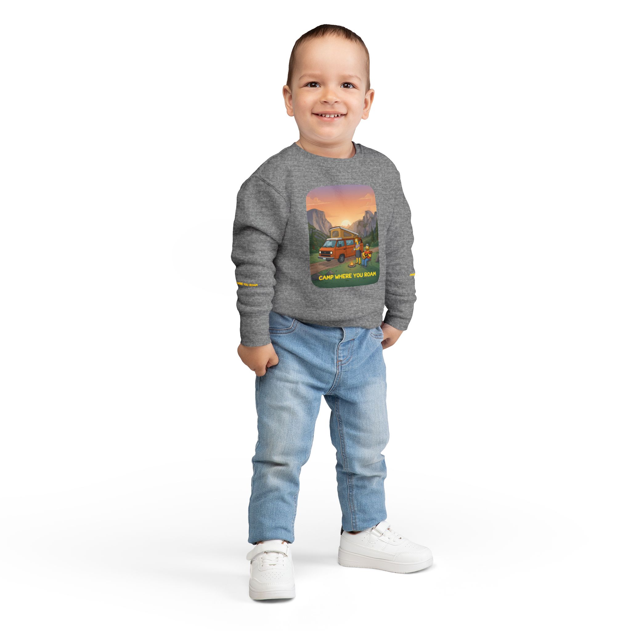3623164361907257892_2048-1.jpeg Toddler Sweatshirt - "Camp Where You Roam" (Design Sitcom-Line)