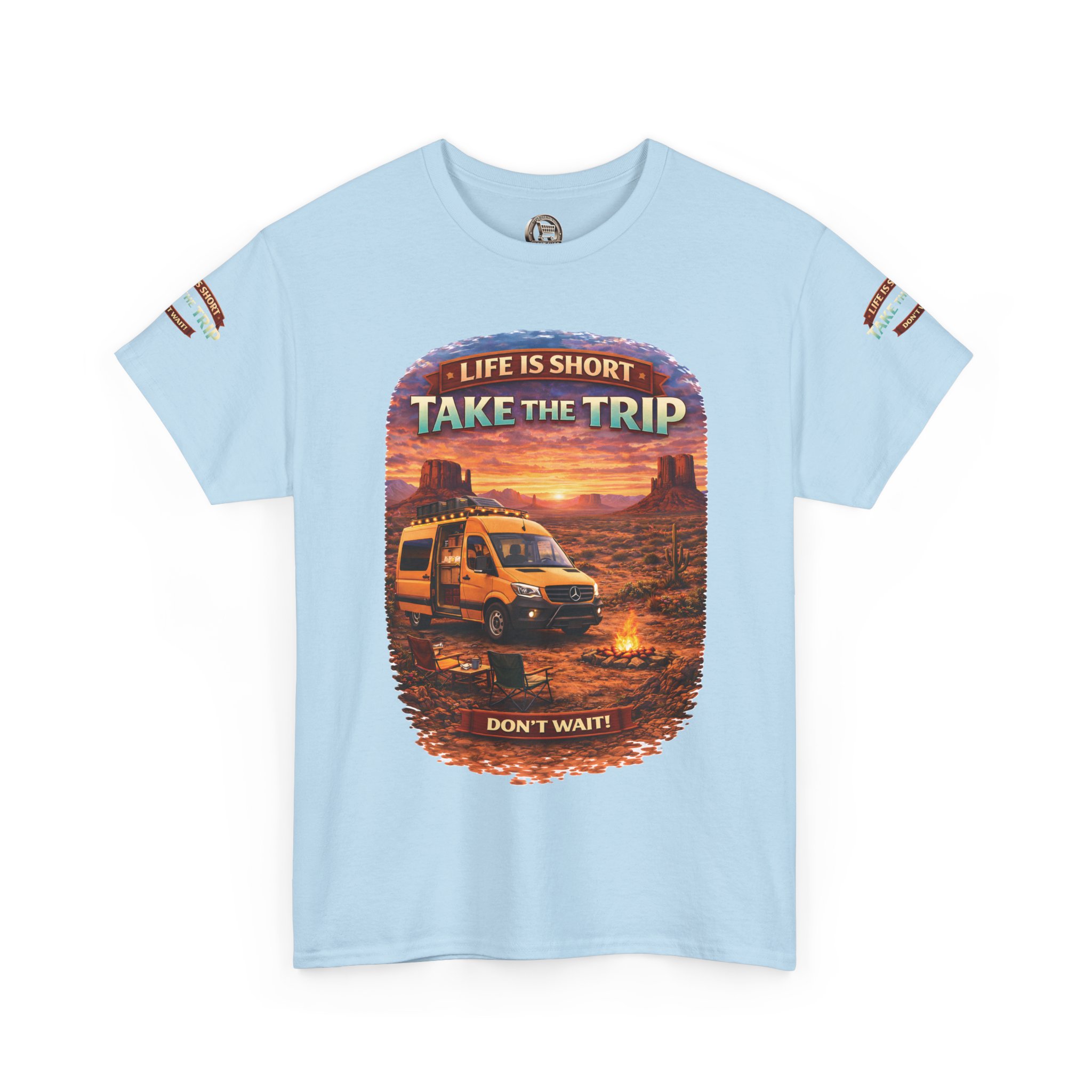 Unisex Heavy Cotton Tee — "Life Is To Short-Take The Trip" Design Scenic-Line