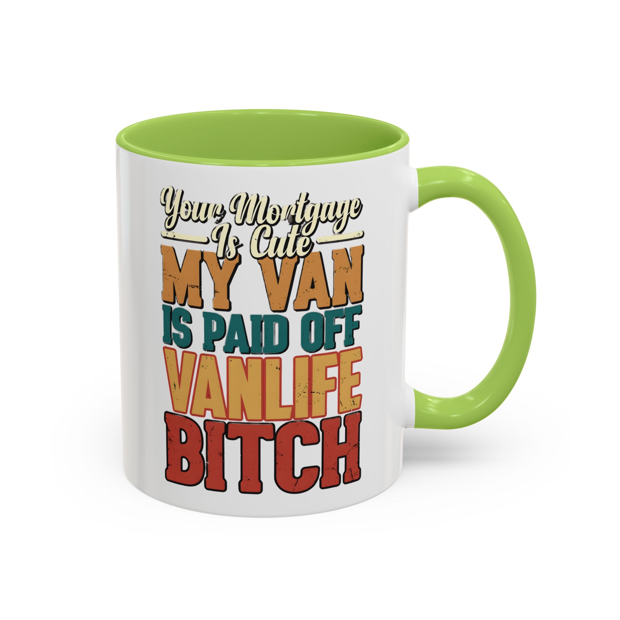 Accent Coffee Mug (11, 15oz) — "Your Mortgage Is Cute" Design F**K-Line