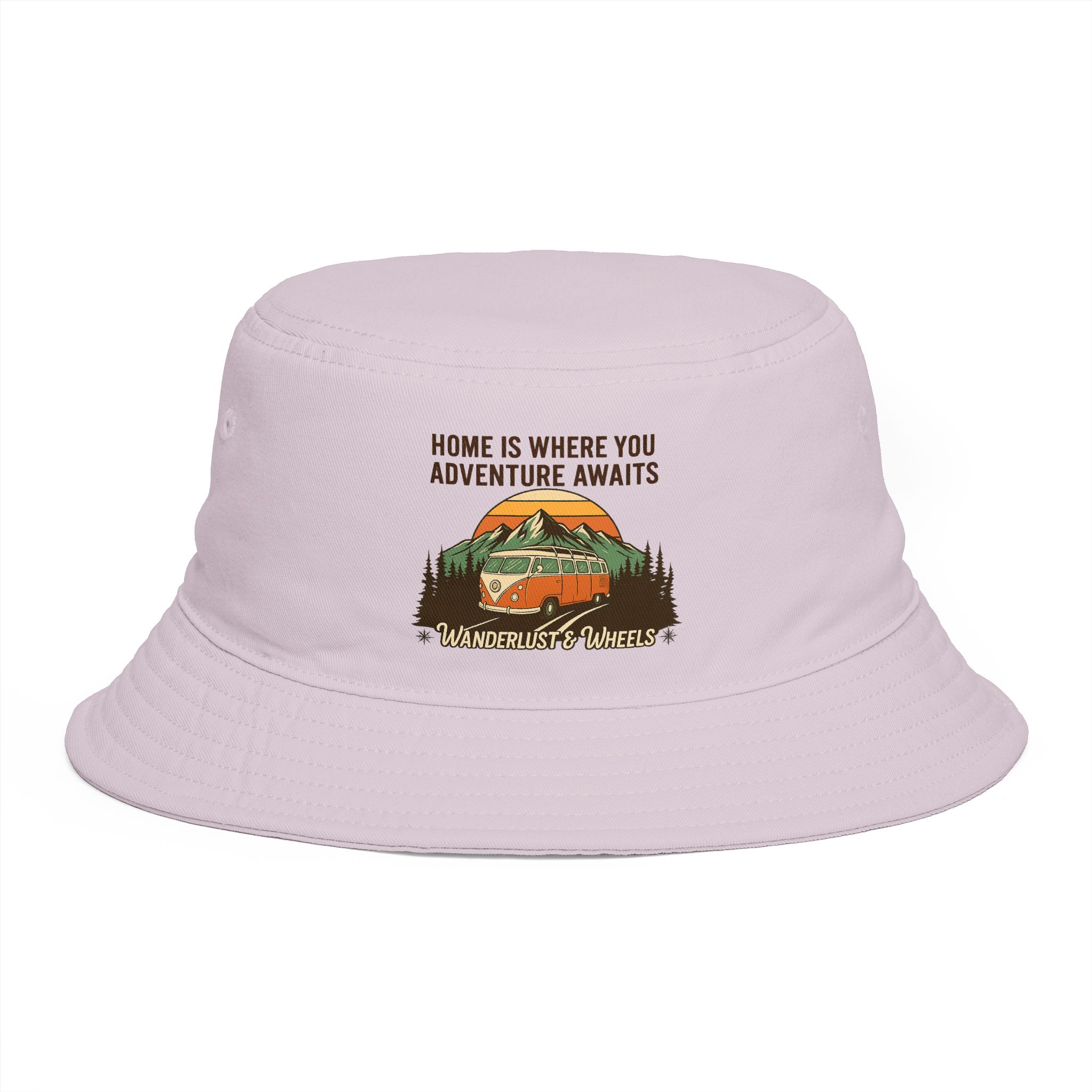 Bucket Hat — Wanderlust Camper Design (“Home is Where You Adventure Awaits”)