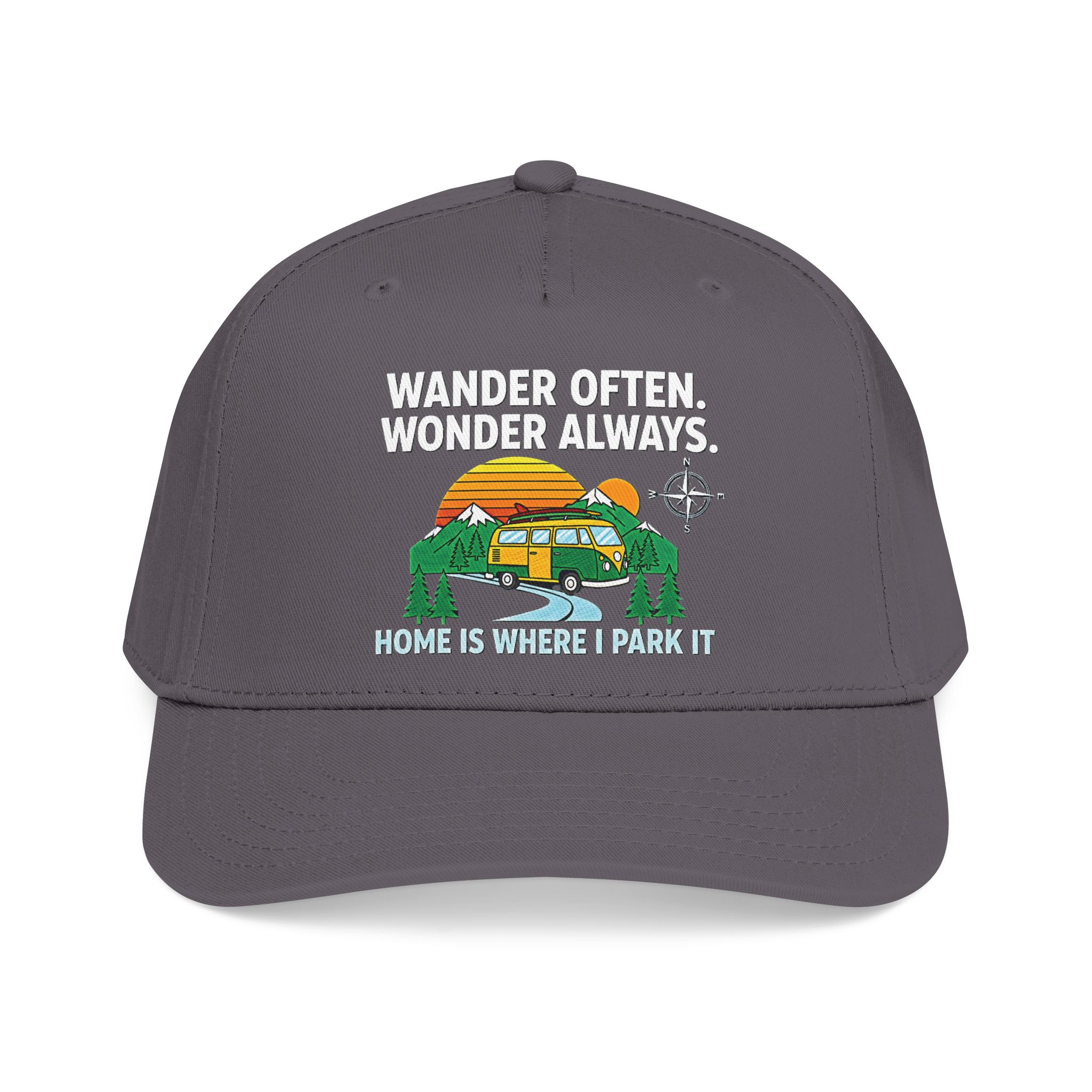 Baseball Cap — "Fueled by Exploration" Adventure Is My Compass Camper Hat