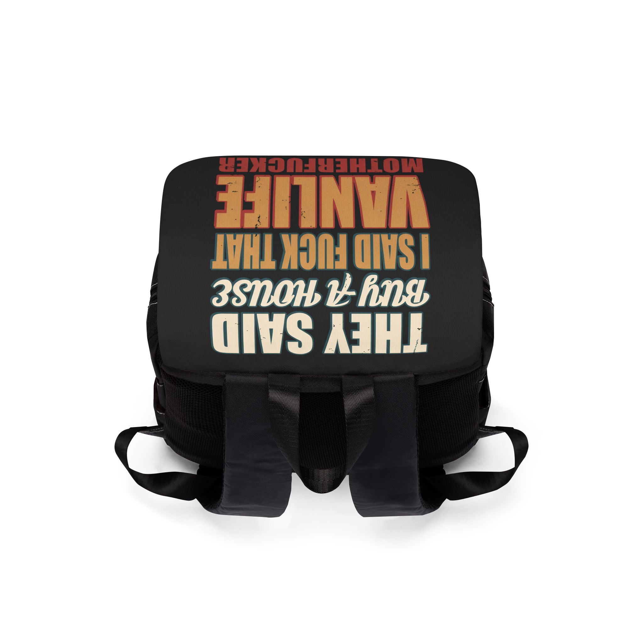 Unisex Casual Shoulder Backpack — "They Said Buy A House" Design F**K-Line