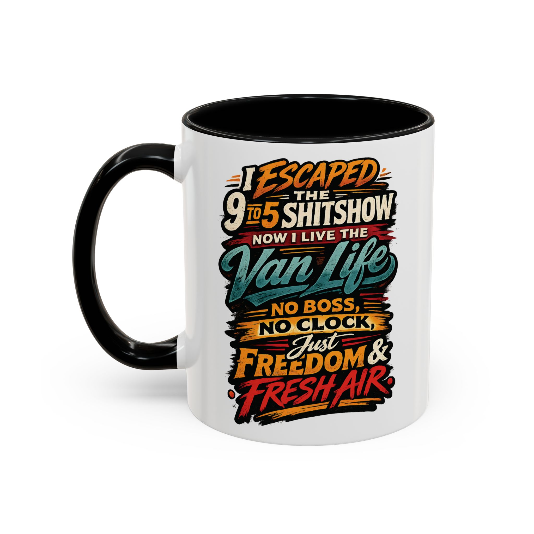 3643095506371317214_2048.jpeg Accent Coffee Mug (11, 15oz) — "I Escaped The 9 To 5" Design F**K-Line