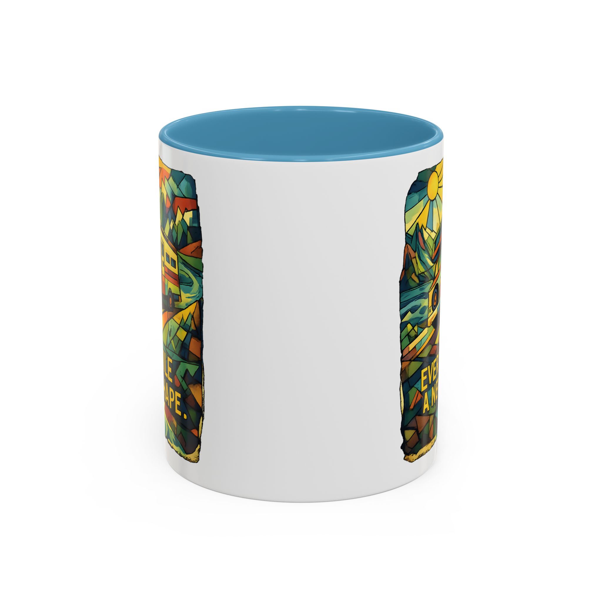 3648684563725747600_2048.jpeg Accent Coffee Mug (11, 15oz) — "Every Mile A New Shape" Design Cubic-Line