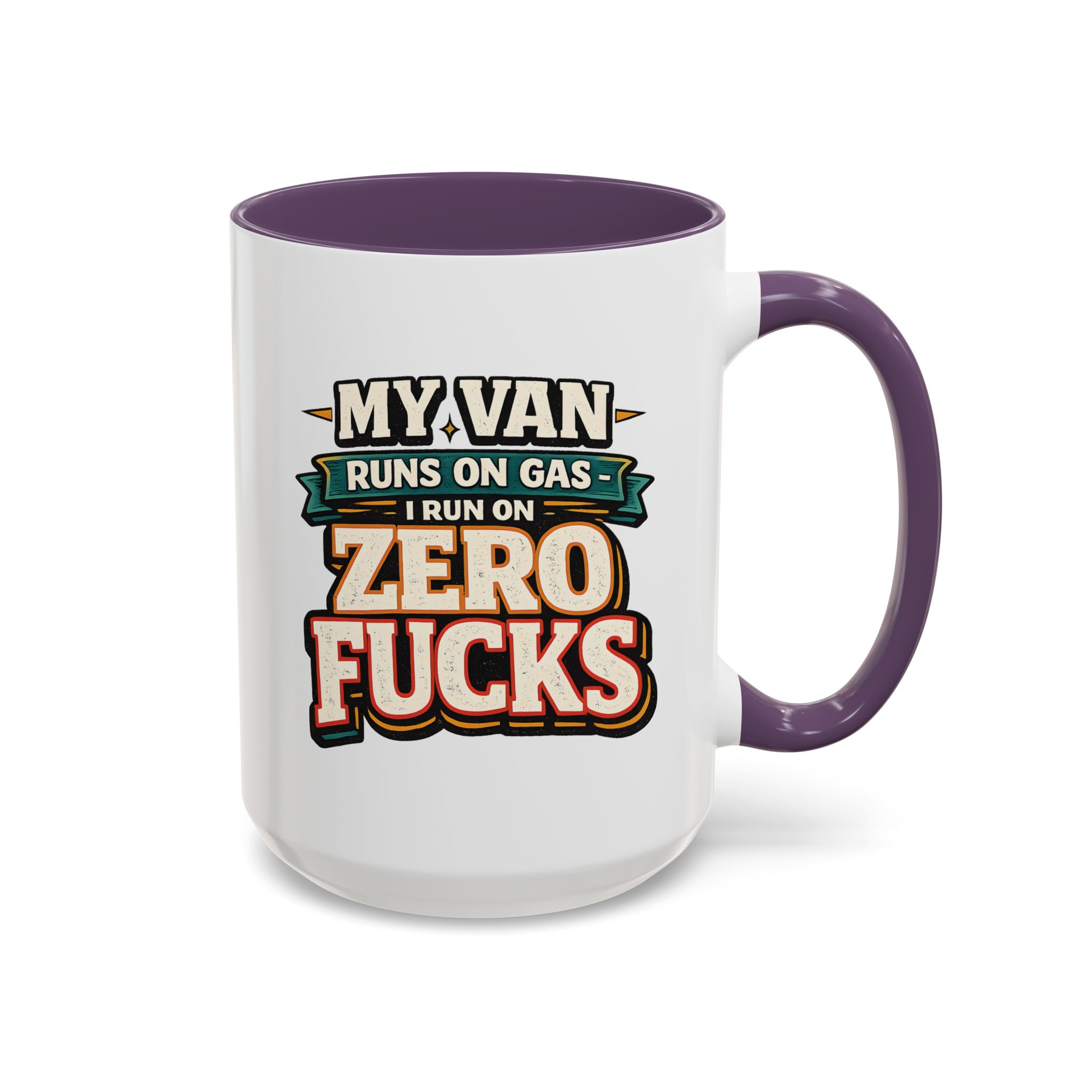 Accent Coffee Mug (11, 15oz) — "My Van Runs On Gas" Design F**K-Line