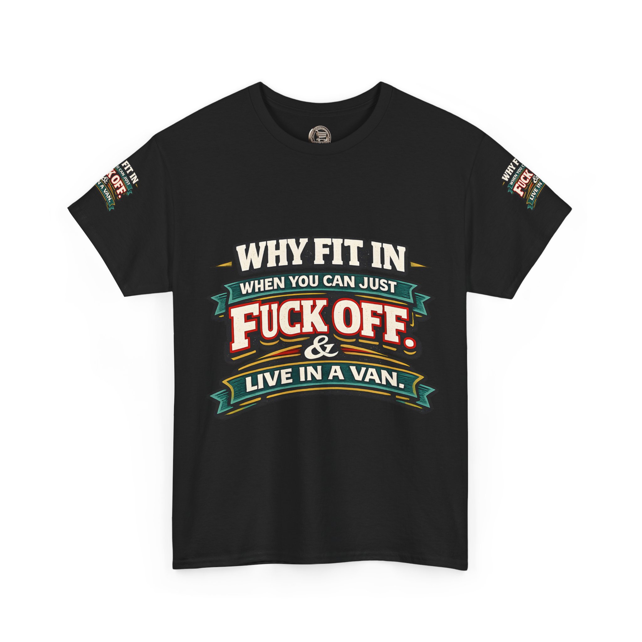 Unisex Heavy Cotton Tee — "Why Fit In" Design F**K-Line