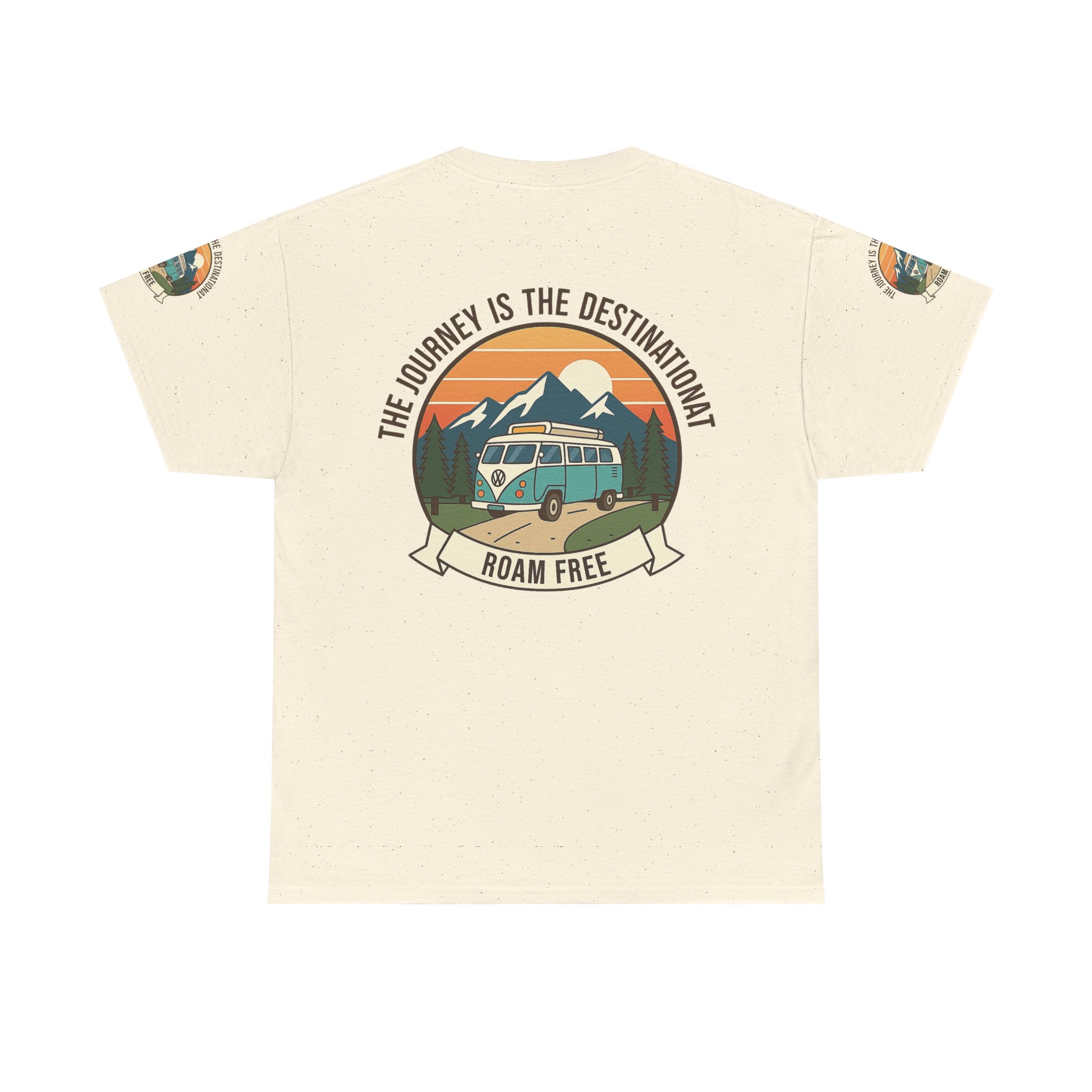 Unisex Heavy Cotton Tee — "The Journey Is The Destination" Roam Free Travel Shirt