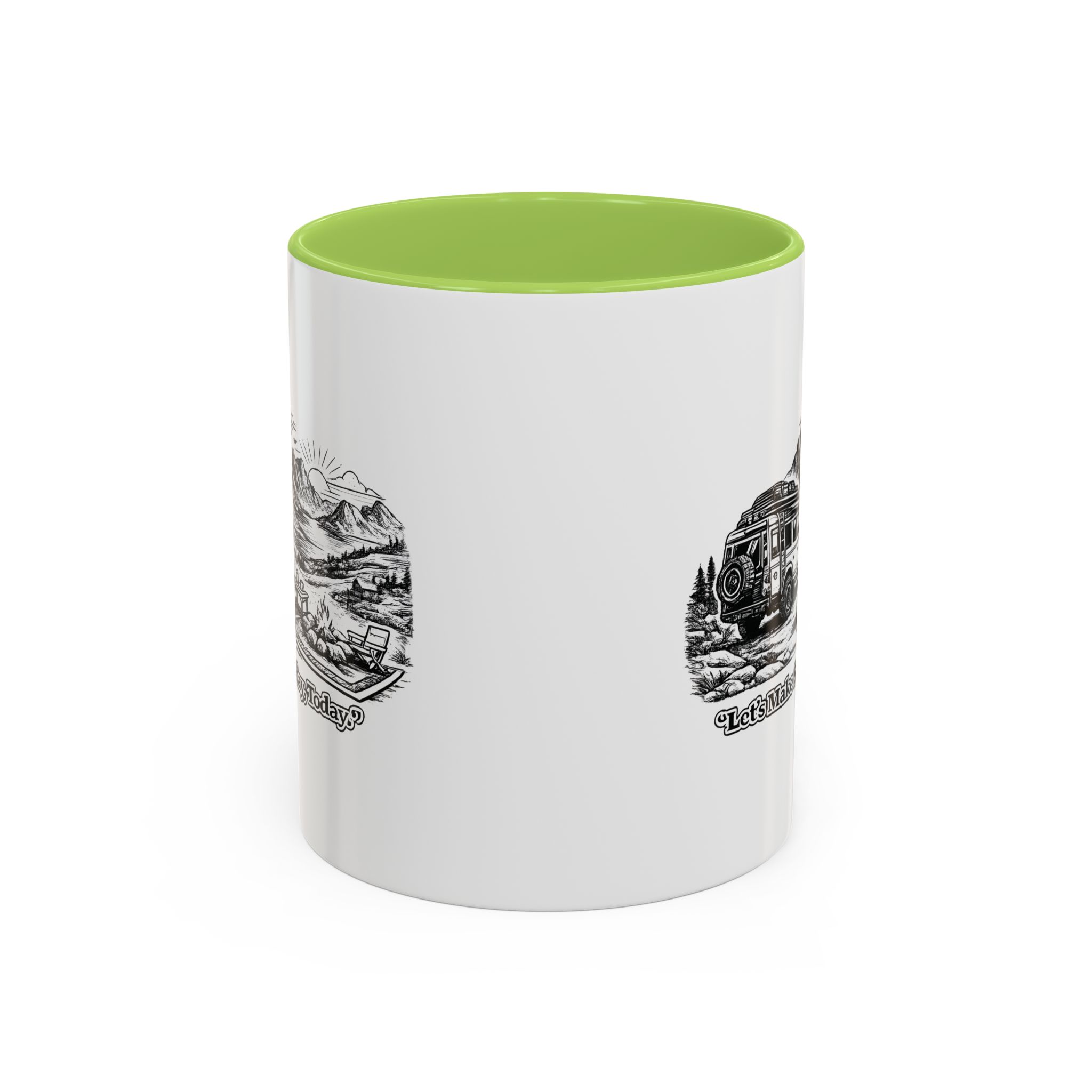 Accent Coffee Mug (11, 15oz) — "Lets make Someday, Today?" Design Minimal-Line