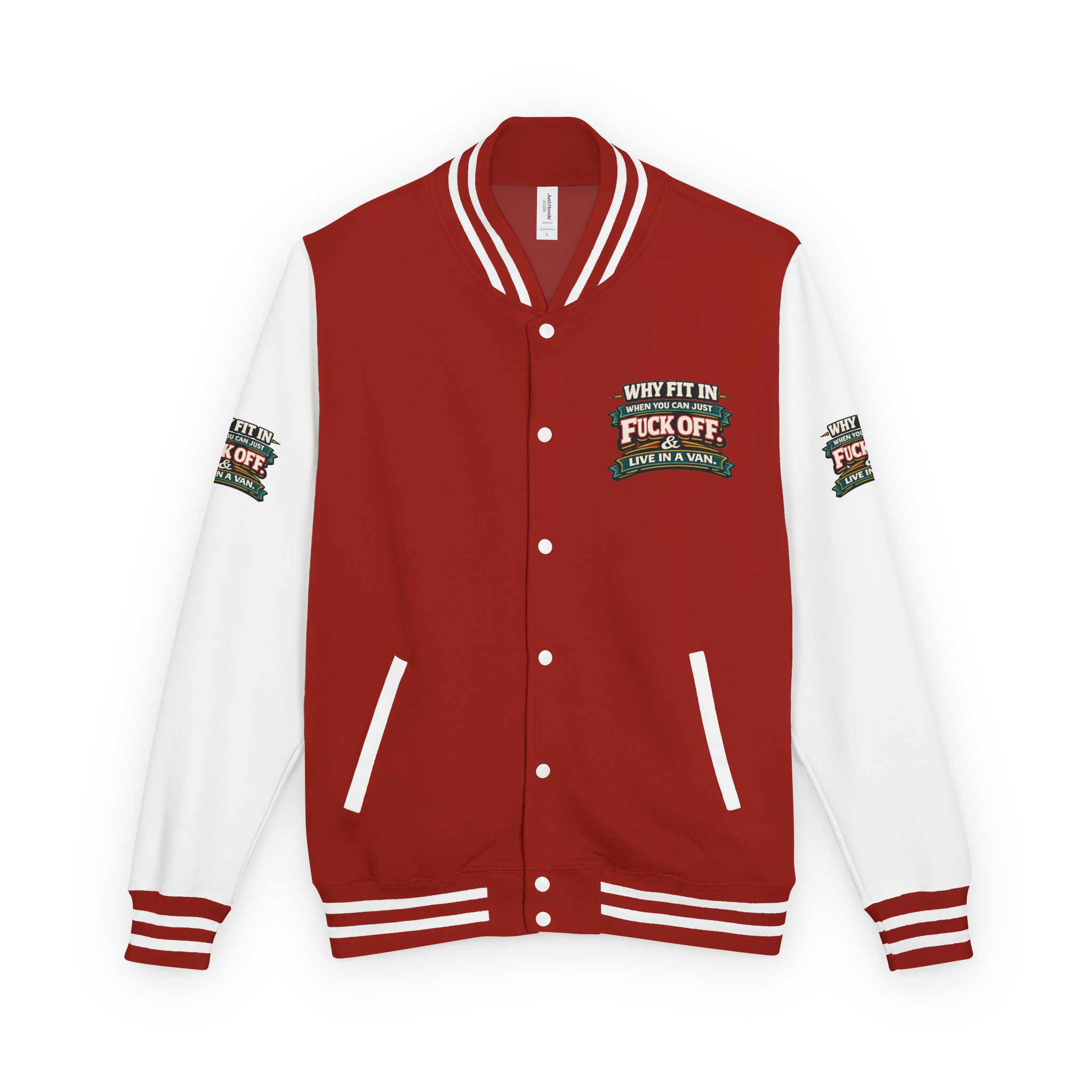 3670860646267762520_2048-1.jpeg Unisex Heavyweight Letterman Jacket — "Why Fit In" Design F**K-Line