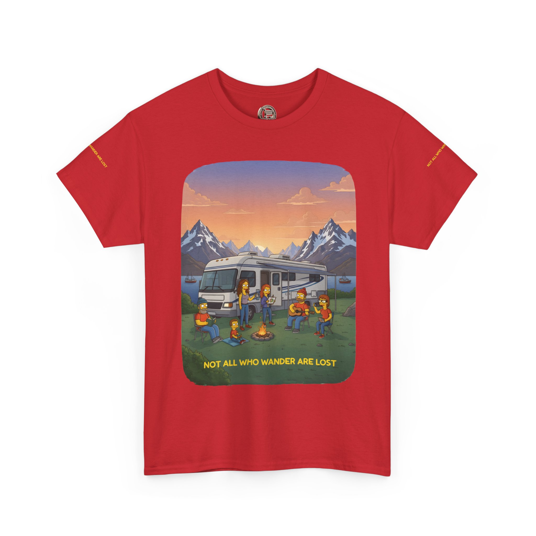 Unisex Heavy Cotton Tee — "Not All Who Wander Are Lost" Design Sitcom-Line