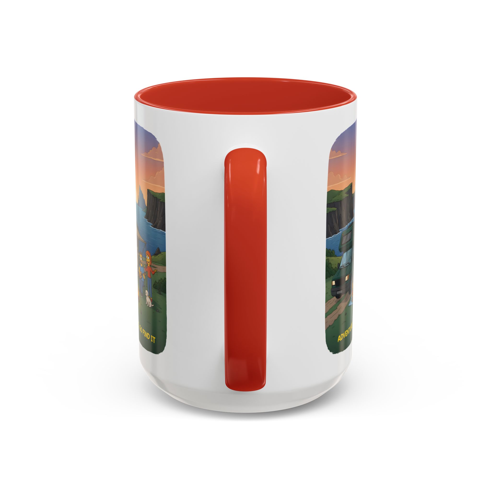 Accent Coffee Mug (11, 15oz) — "Adventure Awaits-Go Find It"" Design Sitcom-Line