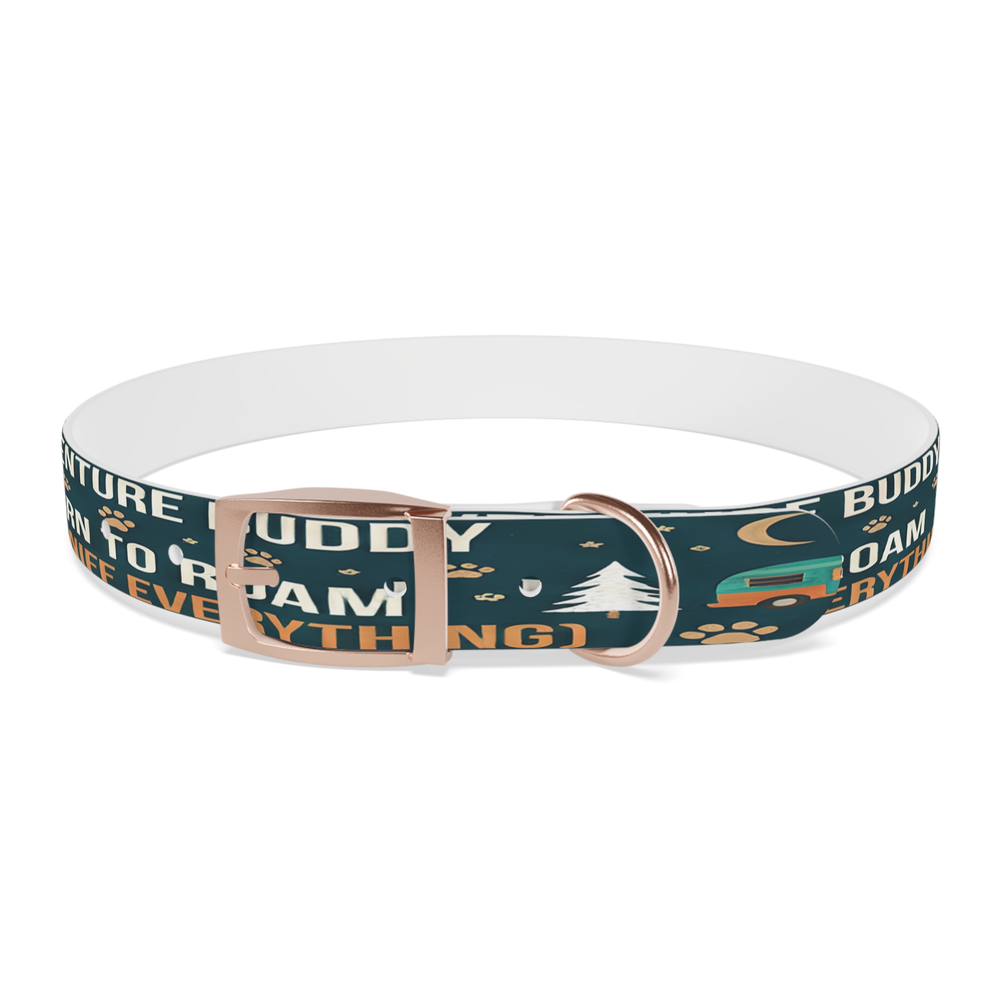 3677349744713564996_4096.jpeg Dog Collar — 'Born to Roam (and Sniff Everything)' Outdoor Pet Collar