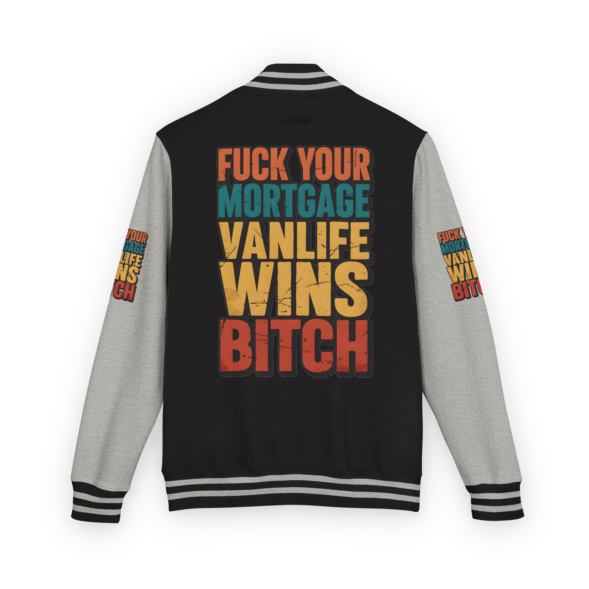 Unisex Heavyweight Letterman Jacket — "Fuck Your Mortgage" Design F**K-Line