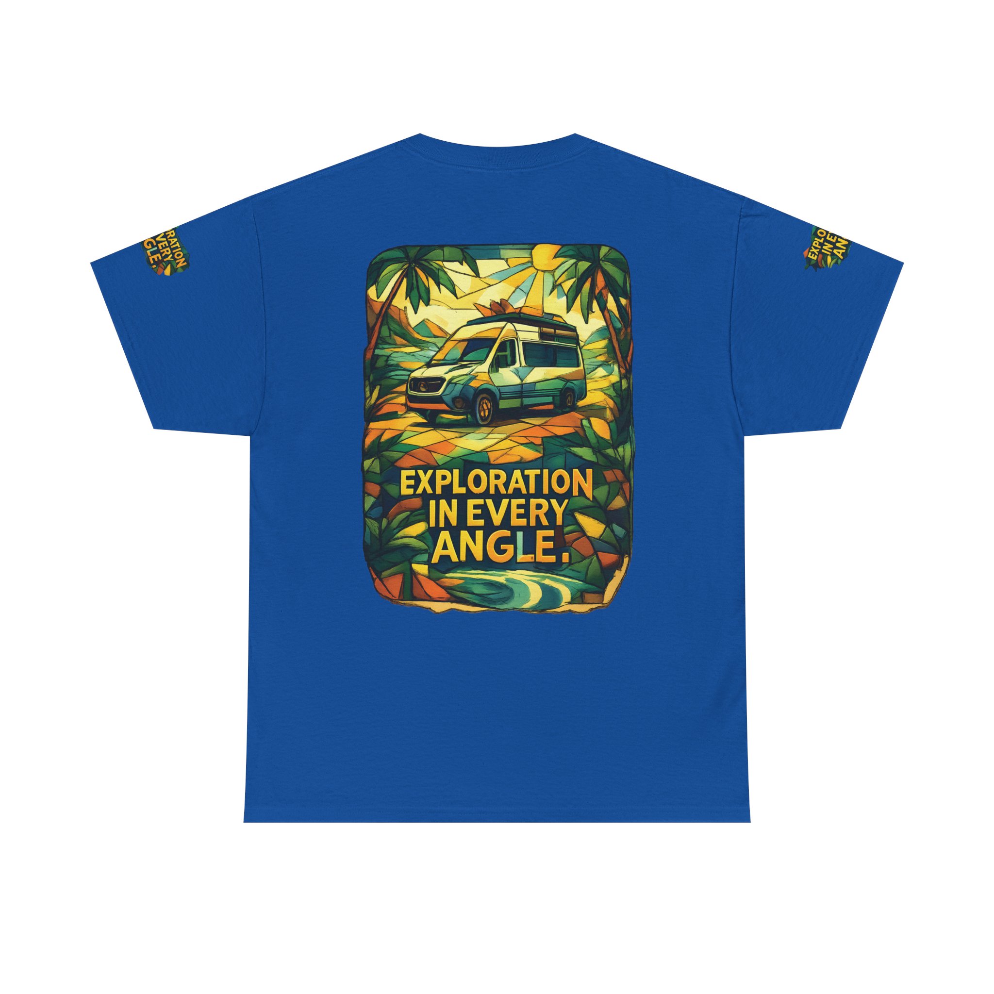 Unisex Heavy Cotton Tee — "Exploration In Every Angle" Design Cubic-Line