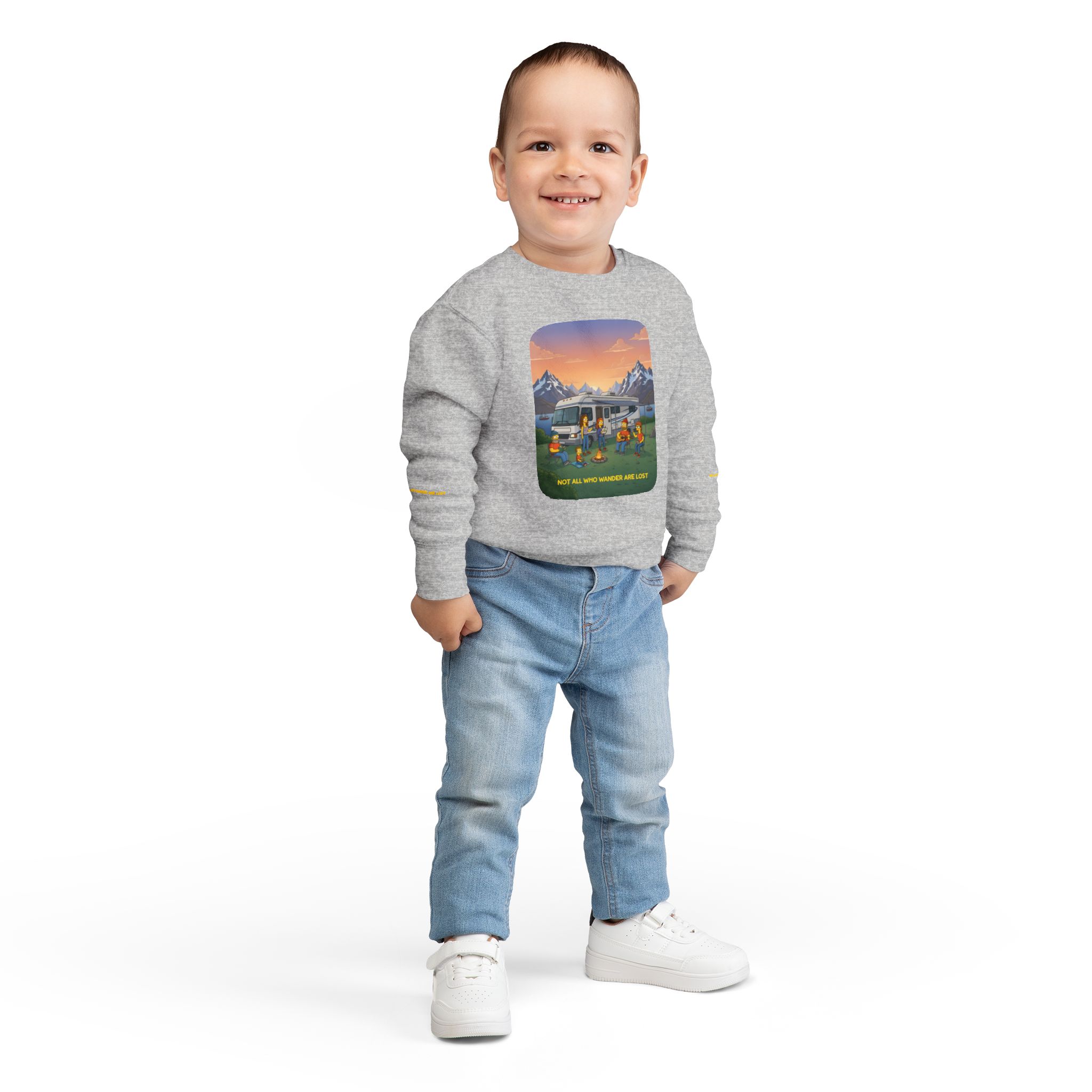 Toddler Sweatshirt - "Not All Who Wander Are Lost" (Design Sitcom-Line)