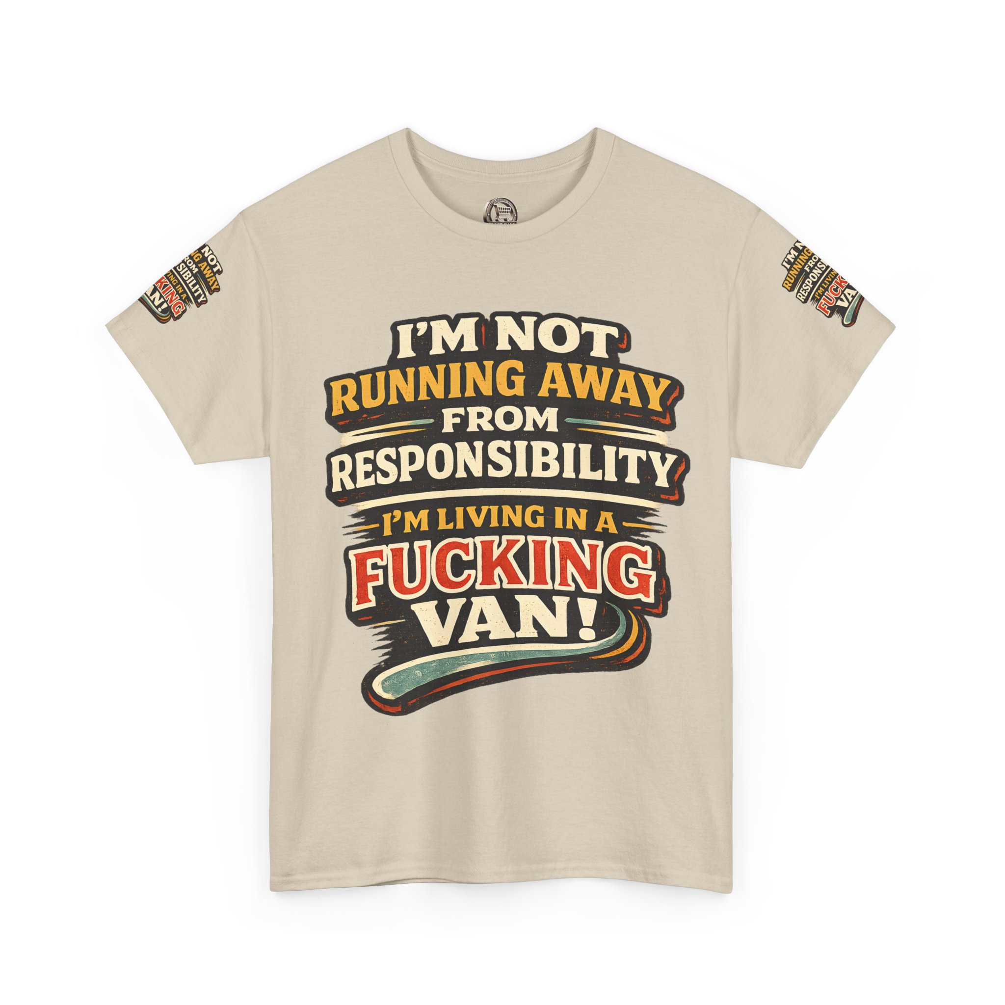 Unisex Heavy Cotton Tee — "I`m Not running Away" Design F**K-Line