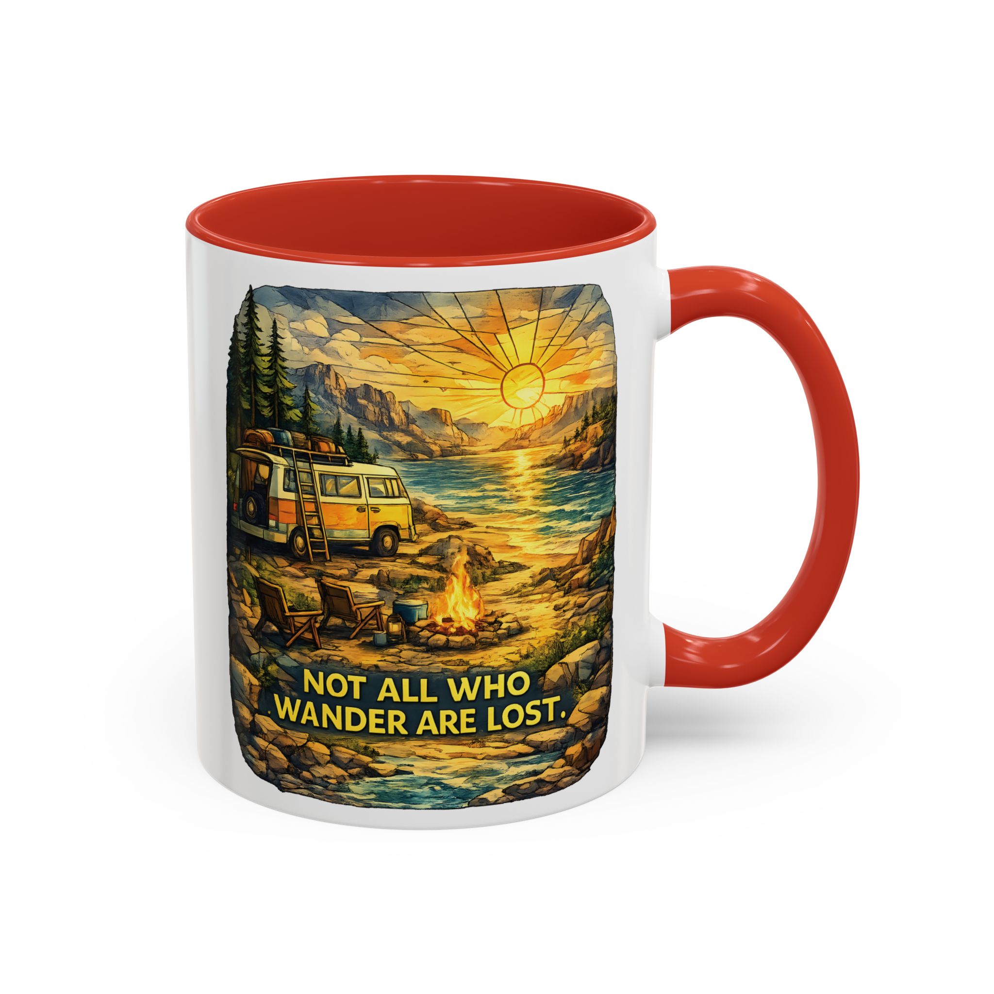 369236965248250363_2048.jpeg Accent Coffee Mug (11, 15oz) — "Not All Who Wander Are Lost" Design Cubic-Line