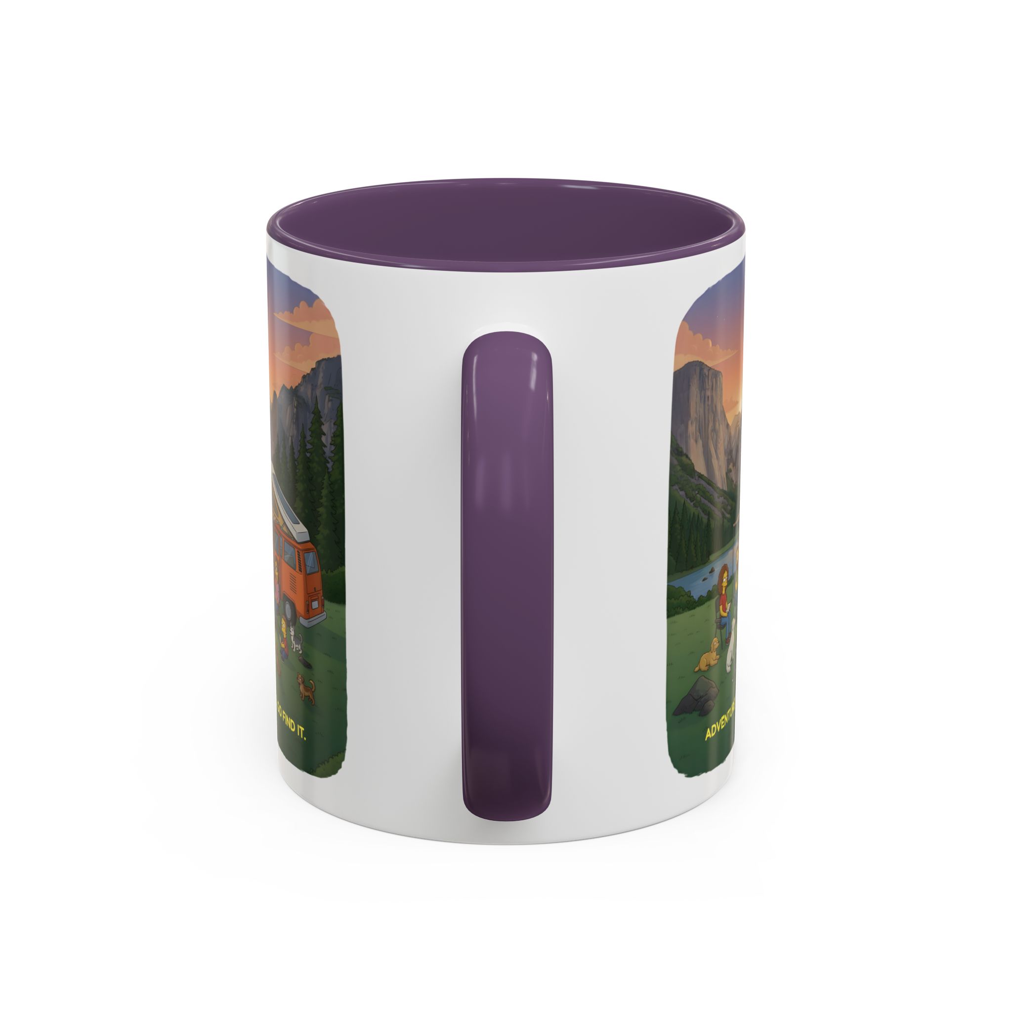 Accent Coffee Mug (11, 15oz) — "Adventure Awaits-Go Find It"" Design Sitcom-Line