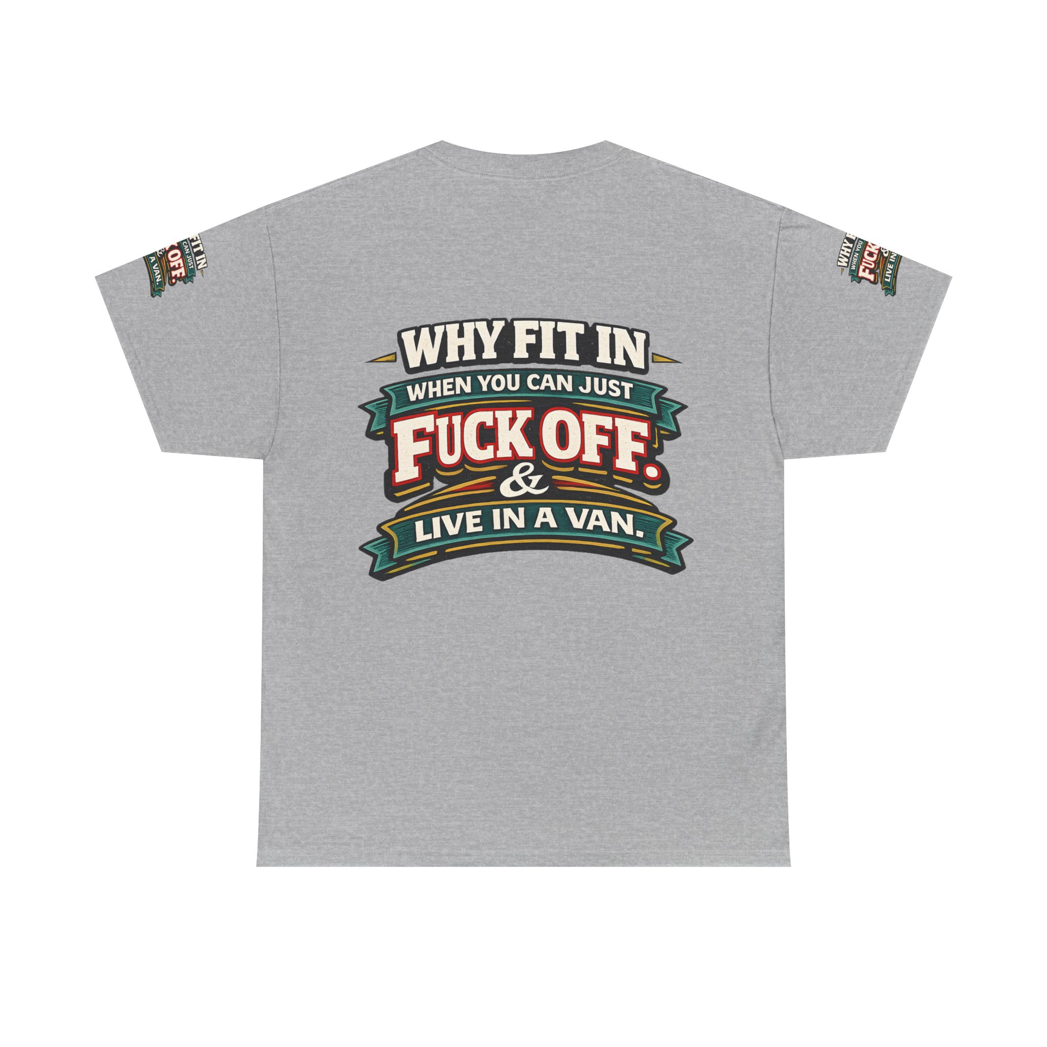 Unisex Heavy Cotton Tee — "Why Fit In" Design F**K-Line