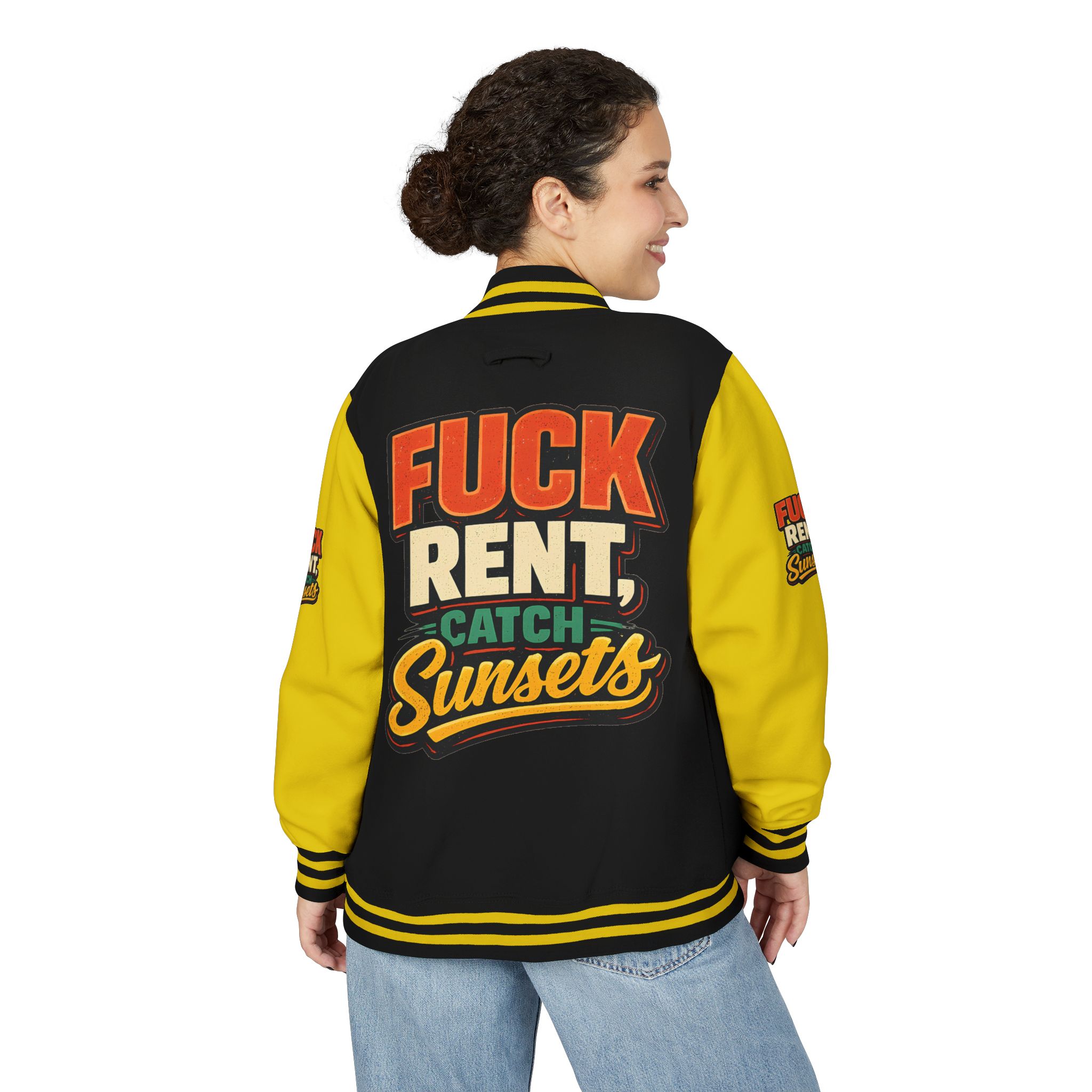 3710681575175040053_2048-2.jpeg Unisex Heavyweight Letterman Jacket — "Fuck Rent Catch Sunsets" Design F**K-Line