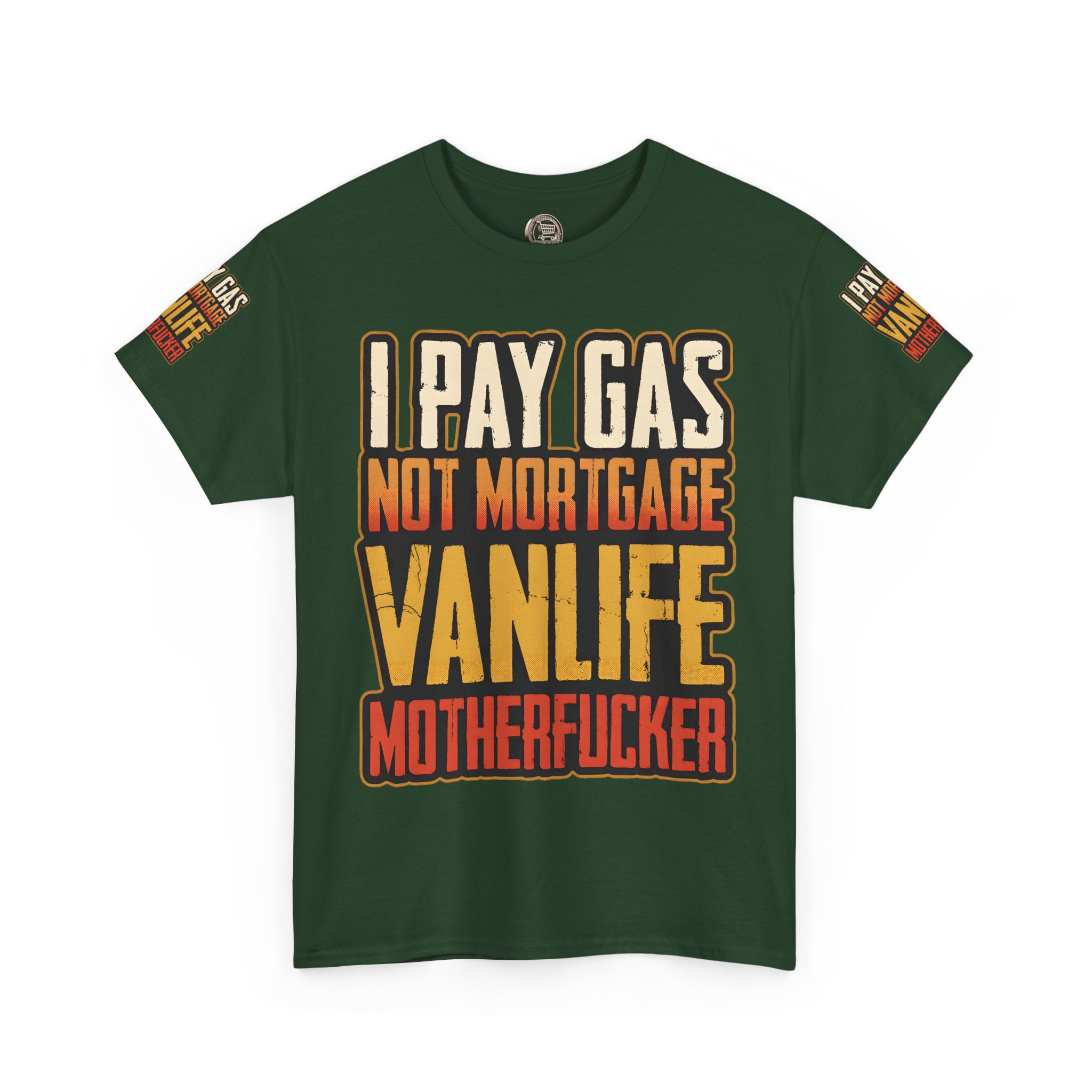 Unisex Heavy Cotton Tee — "I Pay Gas Not Mortgage" Design F**K-Line