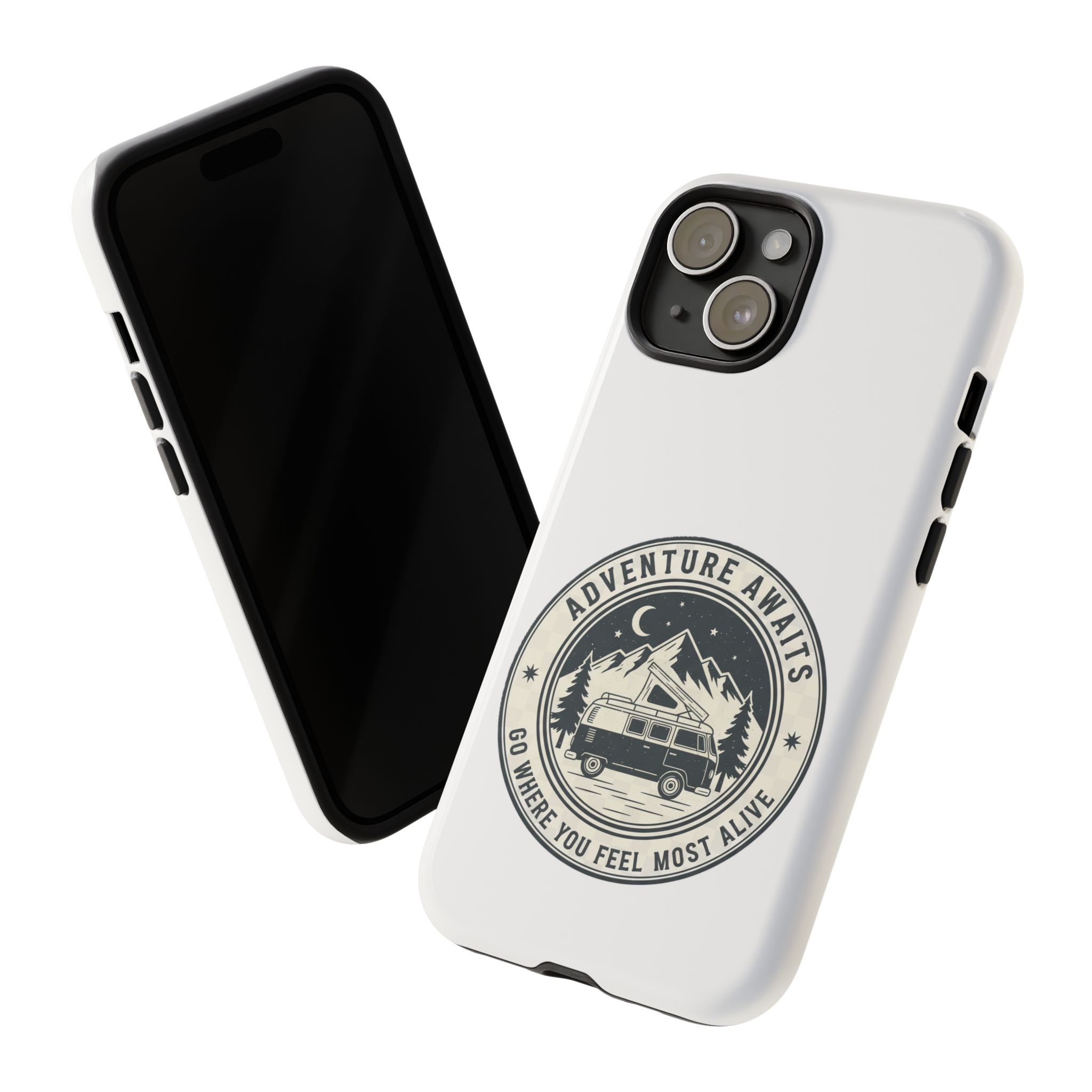 Phone Case — "Adventure Awaits-Go Where You Feel Most Alive" Camper Van Design