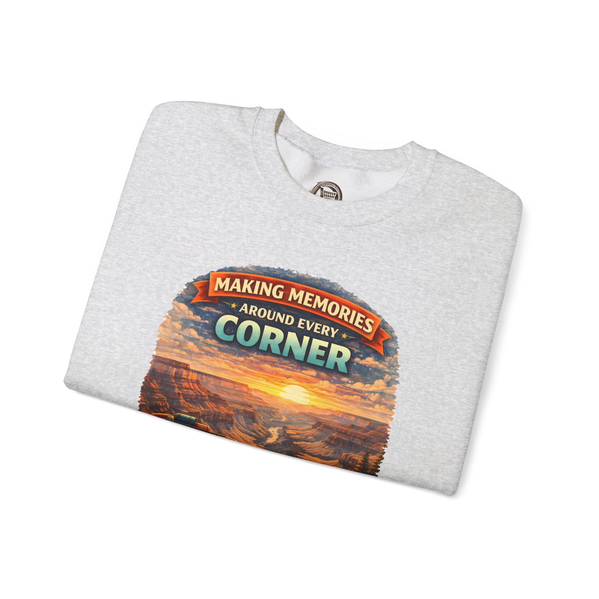 Unisex Heavy Blend™ Crewneck Sweatshirt — "Making Memories Around Every Corner" Design Scenic-Line