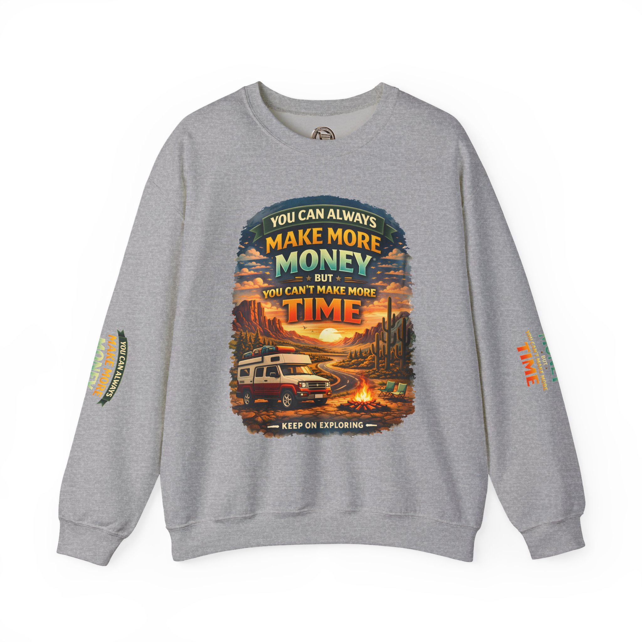 Unisex Heavy Blend™ Crewneck Sweatshirt — "You Can Always Make More Money" Design Scenic-Line
