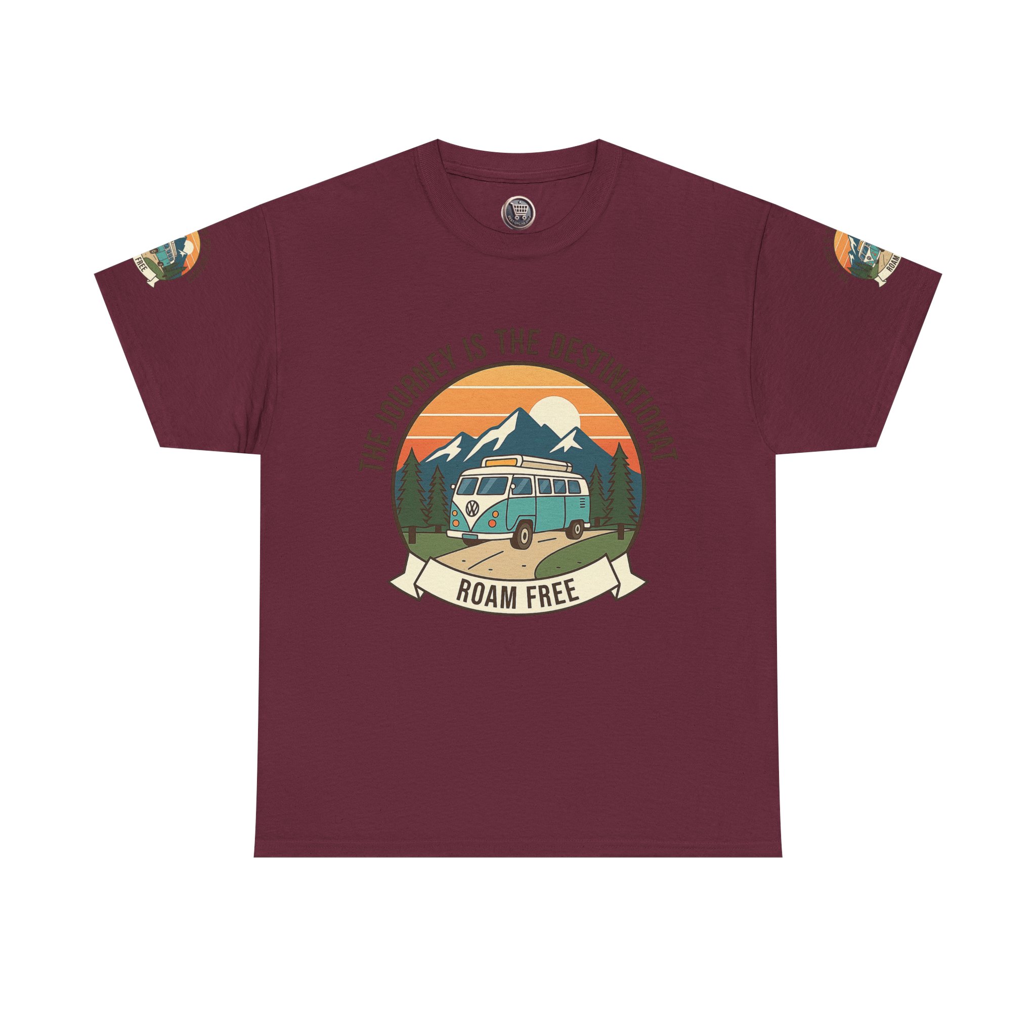 Unisex Heavy Cotton Tee — "The Journey Is The Destination" Roam Free Travel Shirt