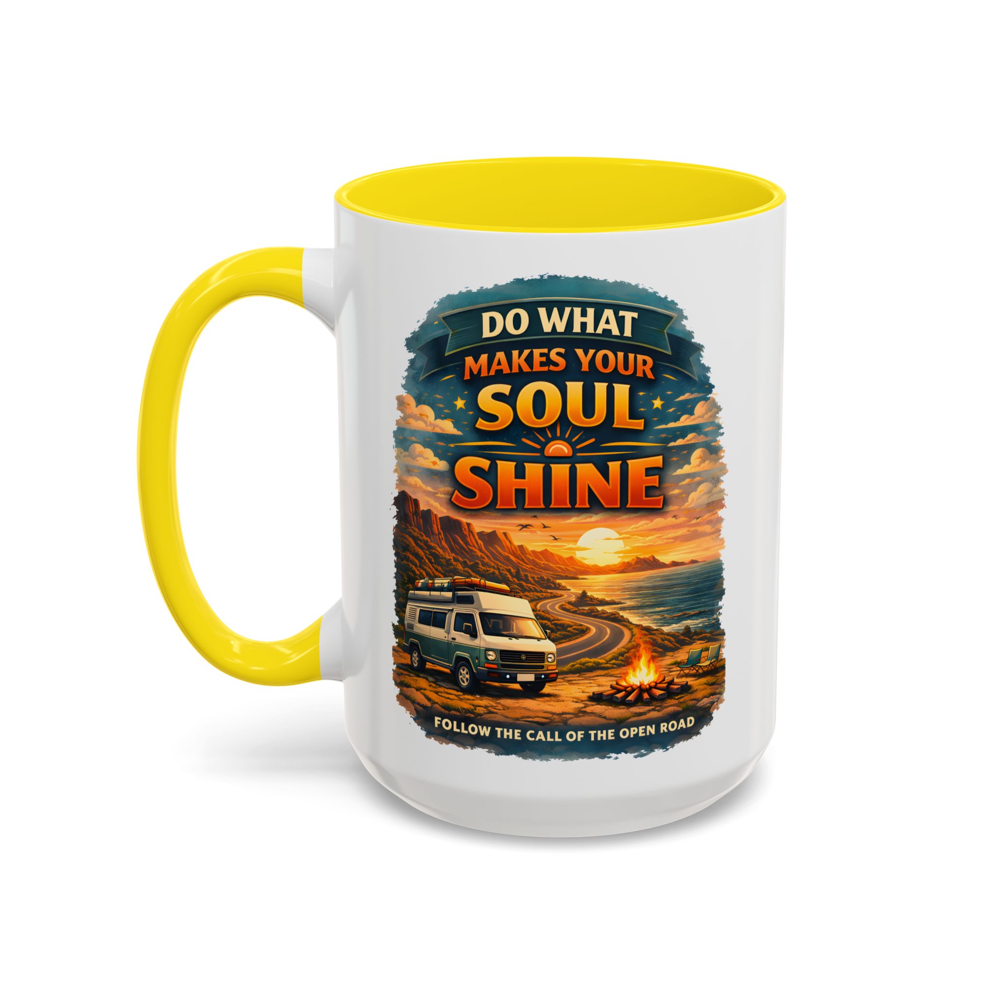 Accent Coffee Mug (11, 15oz) — "Do What Makes Your Soul Shine" Design Scenic-Line