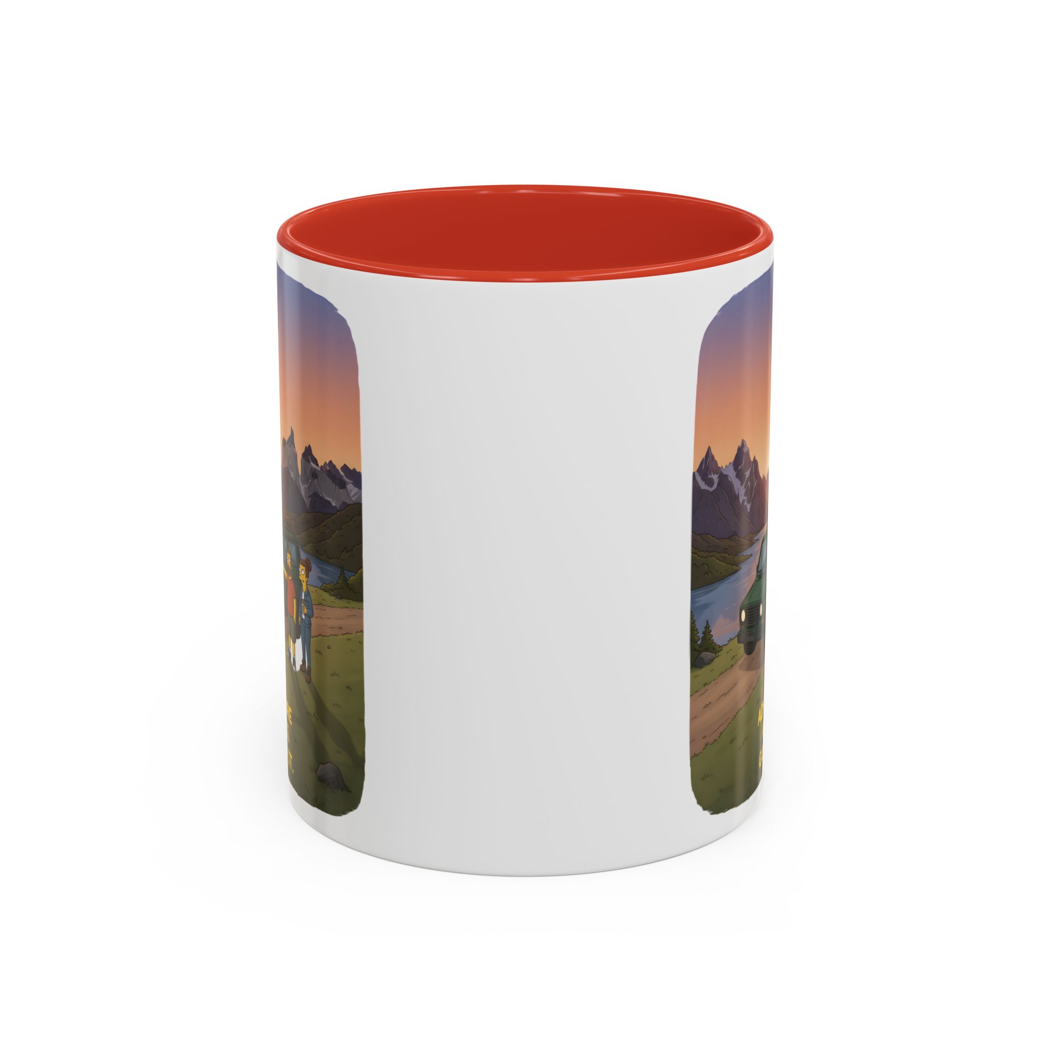 Accent Coffee Mug (11, 15oz) — "Adventure Awaits-Go Find It" Design Sitcom-Line
