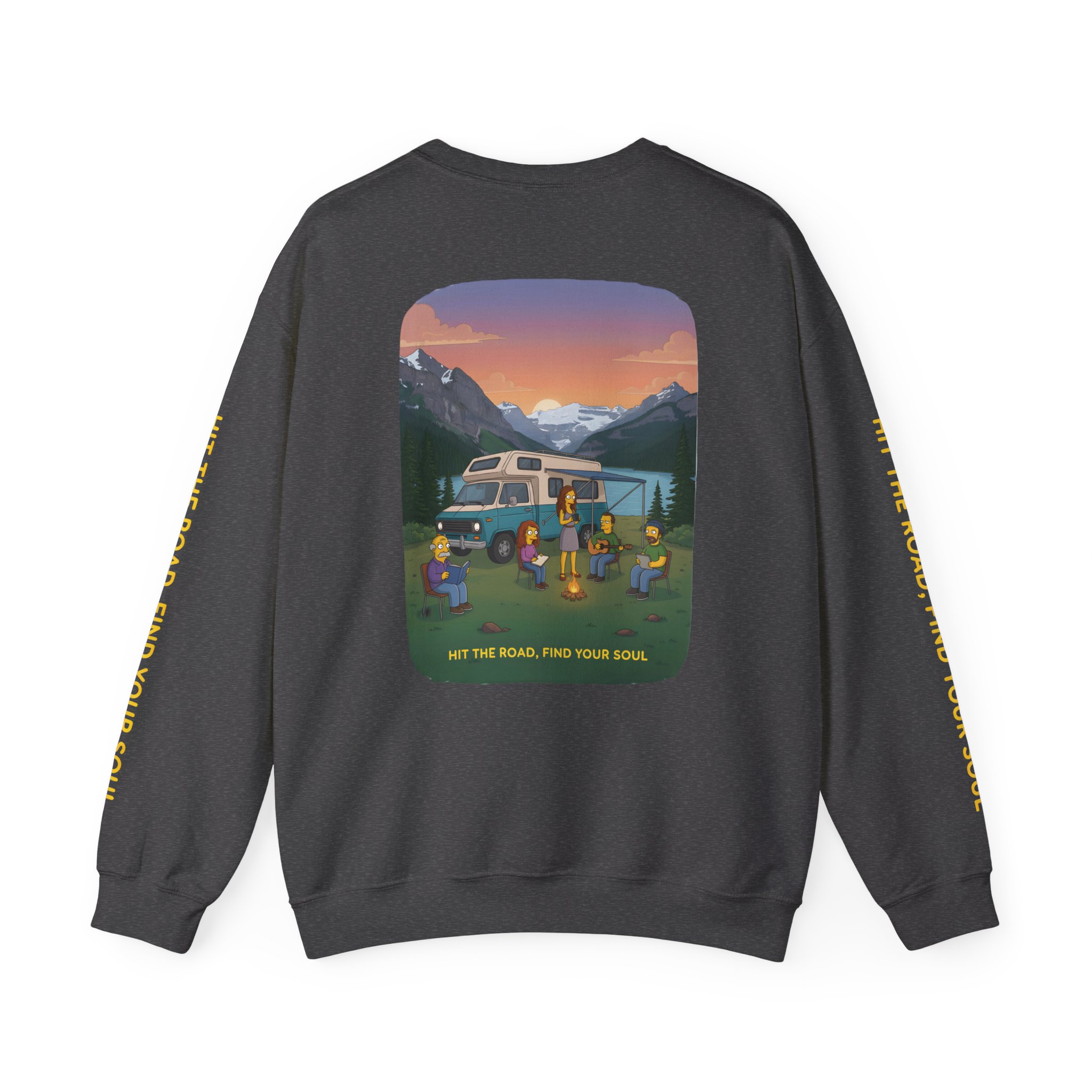 Unisex Heavy Blend™ Crewneck Sweatshirt — "Hit The Road-Find Your Soul" Design Sitcom-Line