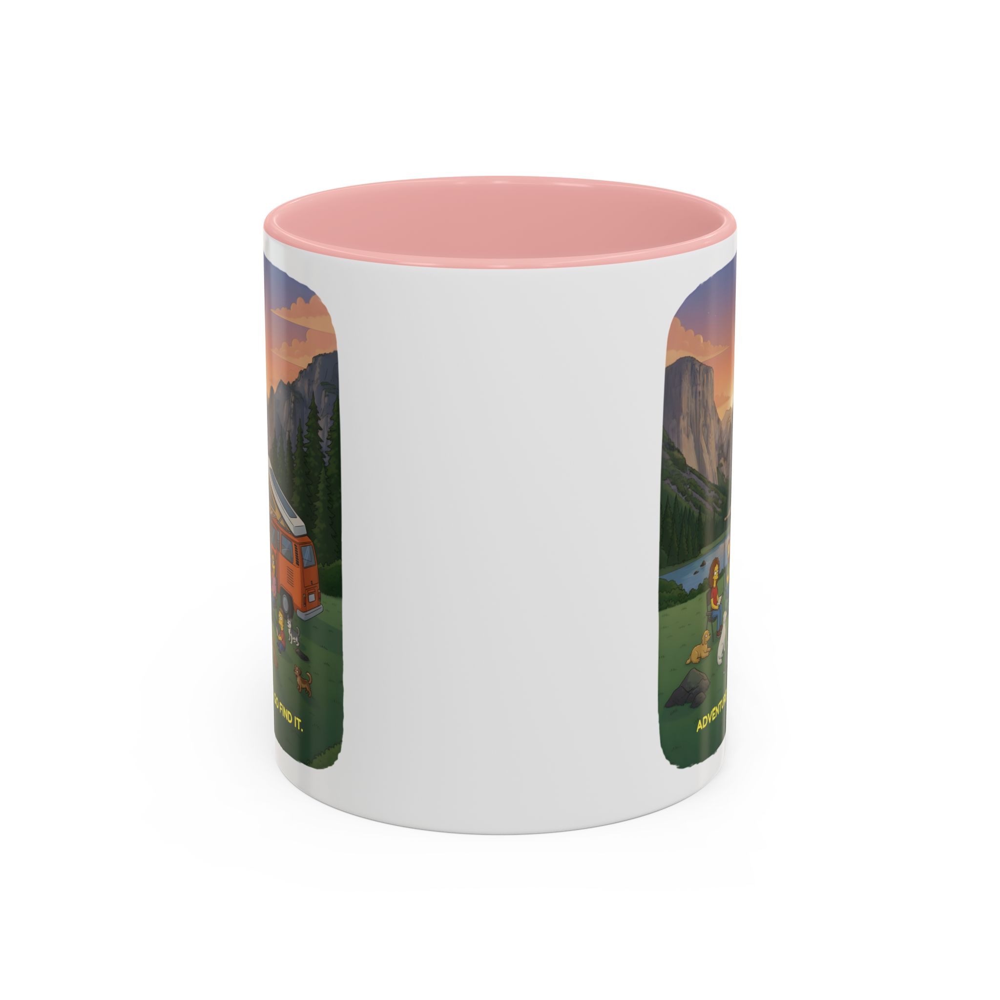 Accent Coffee Mug (11, 15oz) — "Adventure Awaits-Go Find It"" Design Sitcom-Line